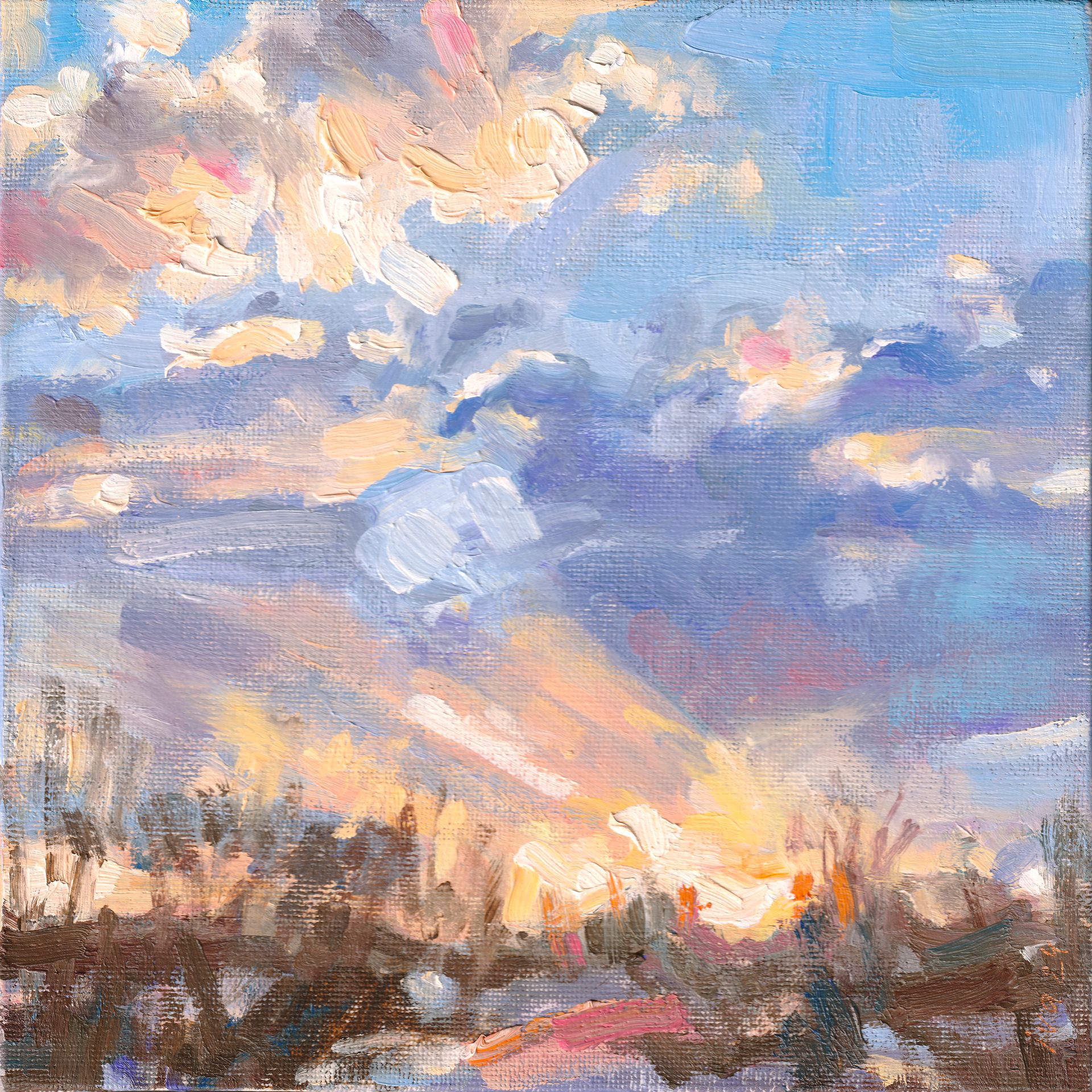 Татьяна Ивченкова (Картина, живопись - 
                  23 x 23 см) Зимнее солнце