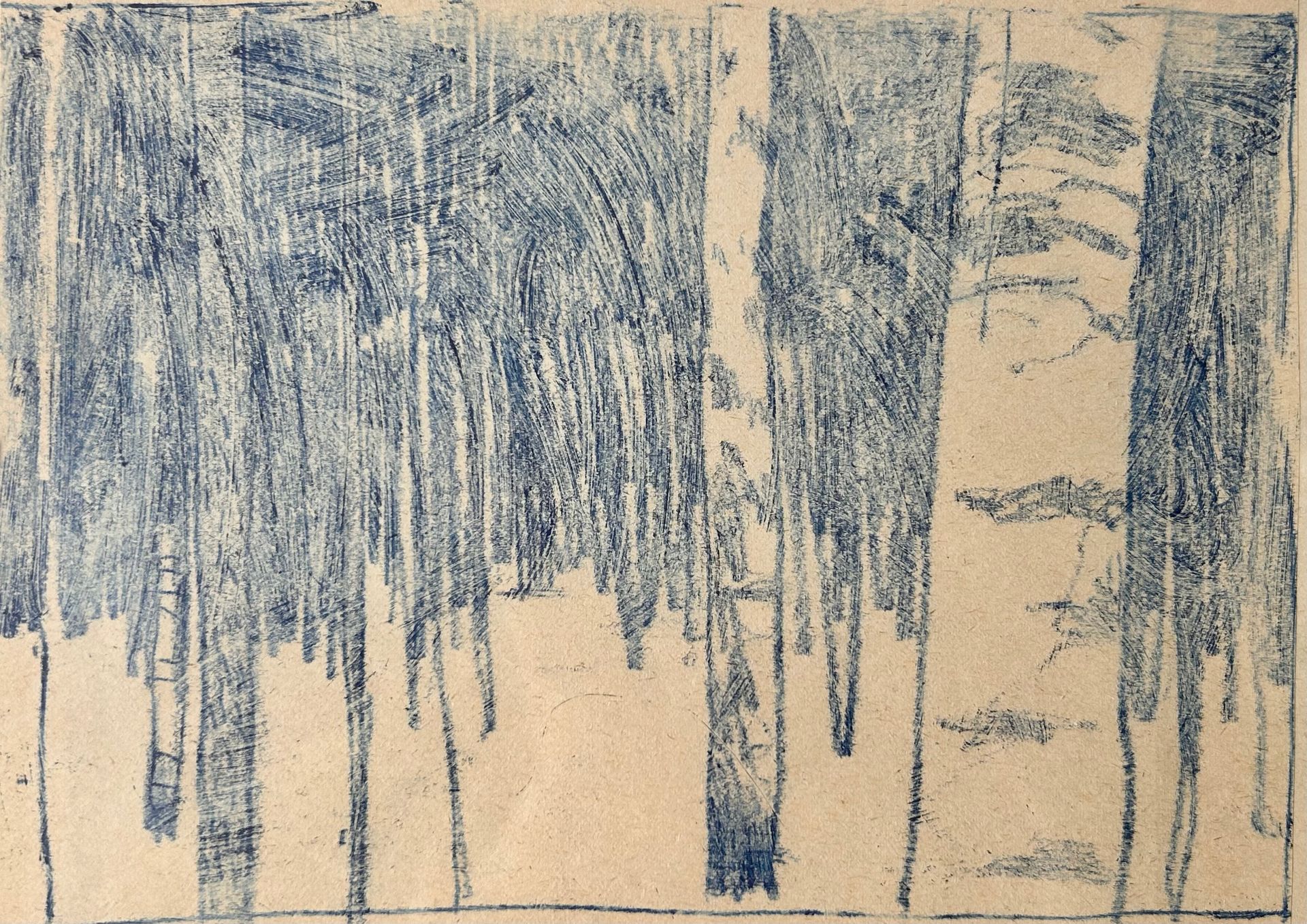 Настя Литецких (Графика печатная - 
                  24 x 18 см) Деревья. Лес