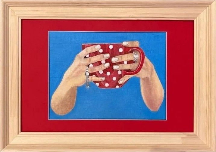 Нина Григель (Картина, живопись - 
                  35 x 25 см) Кружка в горох