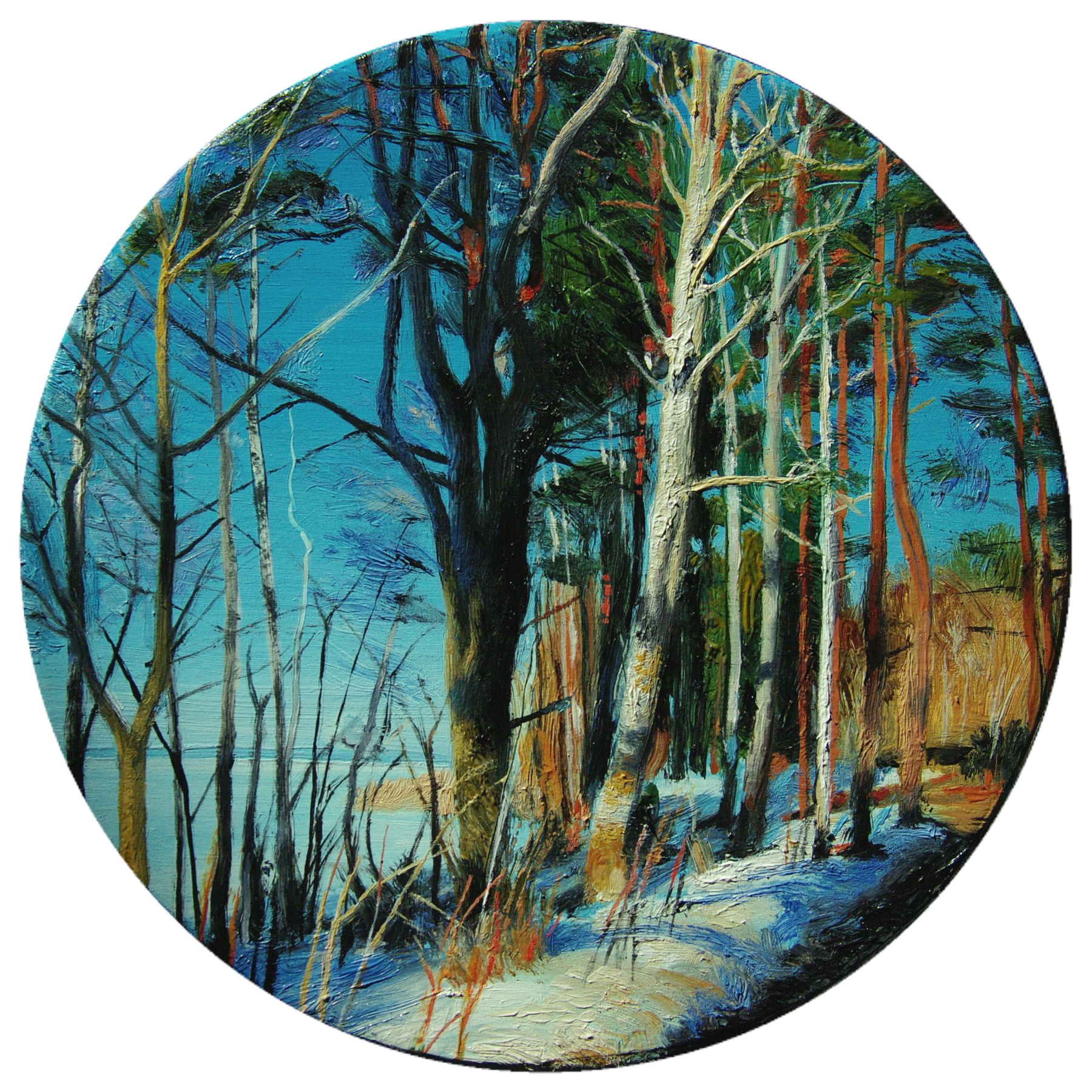 Алан Хатагты (Картина, живопись - 
                  15 x 15 см) Черное, белое, весна