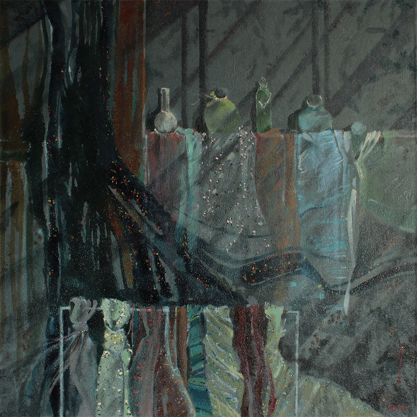 Ася Багаева (Картина, живопись - 
                  60 x 60 см) Магазинчик бабушки