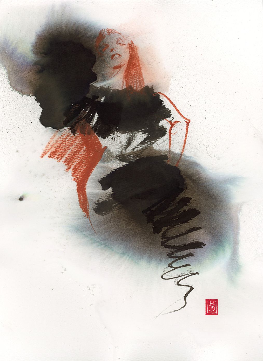 Виктория Севастьянова (Авторская графика - 
                  27 x 37 см) Бурлеск 082