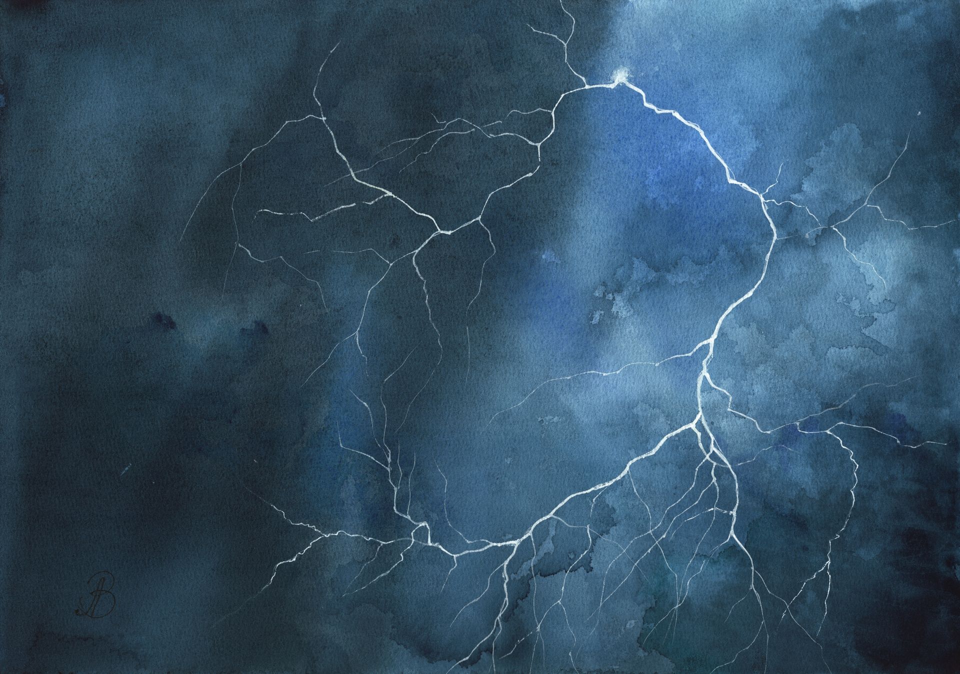 Алла Валежина (Авторская графика - 
                  42 x 30 см) Гроза