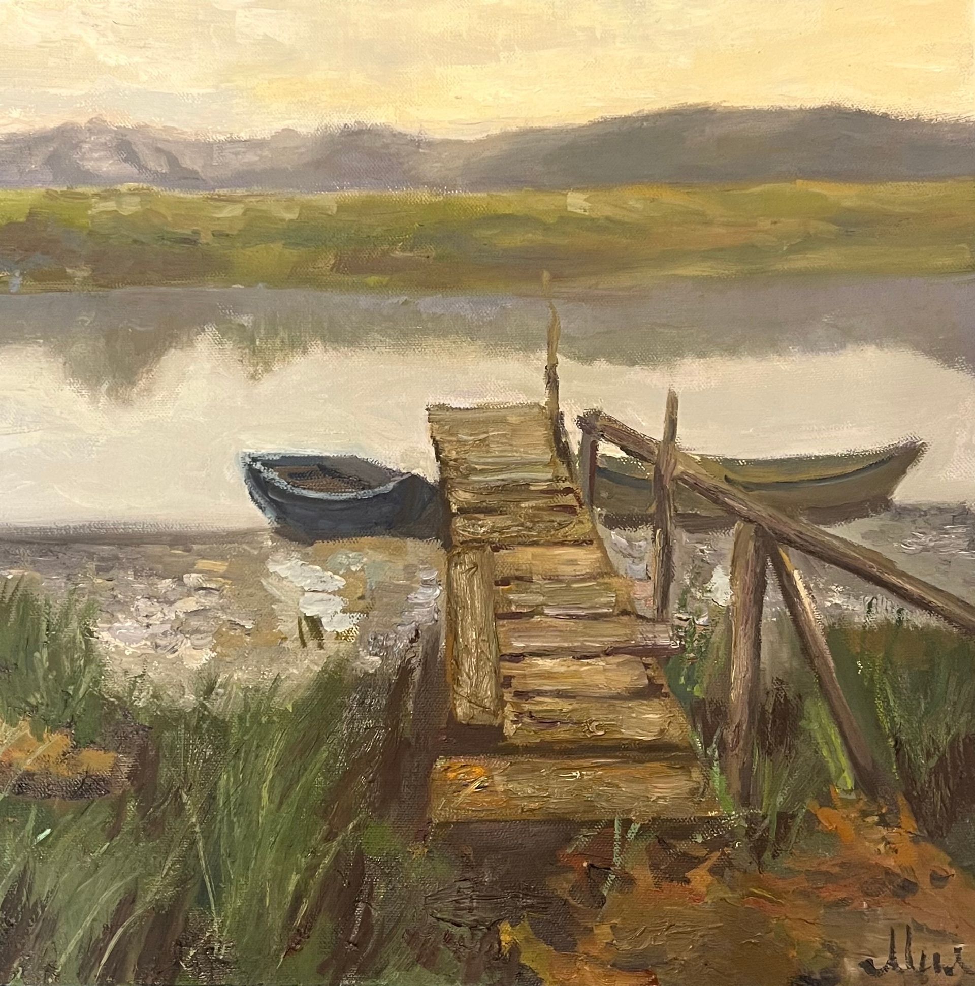 Милана Семенова (Картина, живопись - 
                  40 x 40 см) Деревня