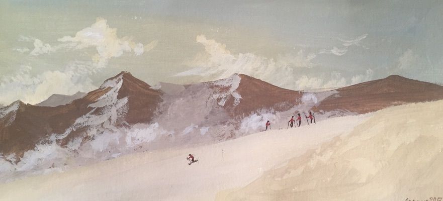 Кристина Ларина (Авторская графика - 
                  21 x 10 см) Горы. Гудаури