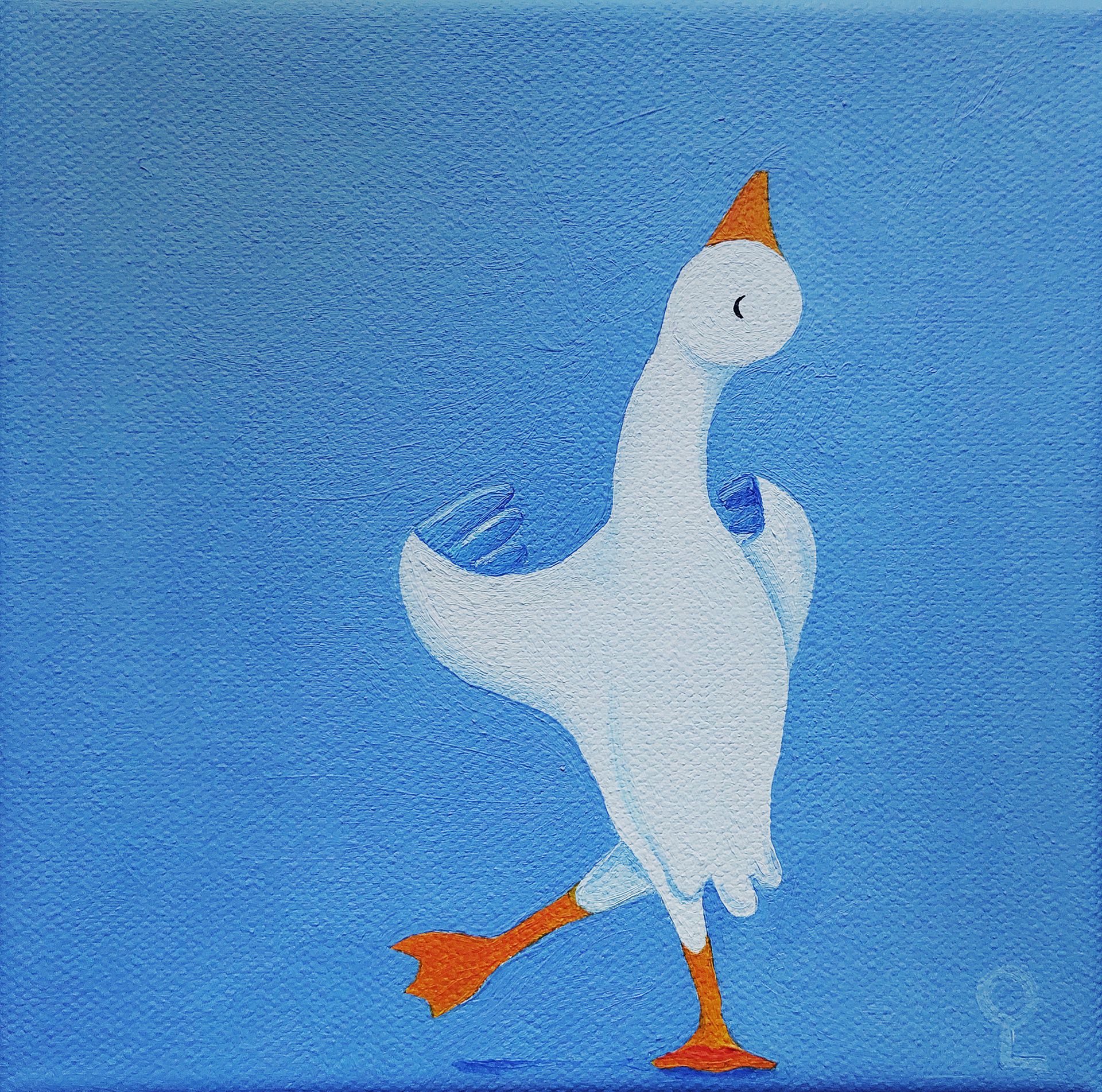 Оливия Лем (Картина, живопись - 
                  15 x 15 см) Гусик танцует