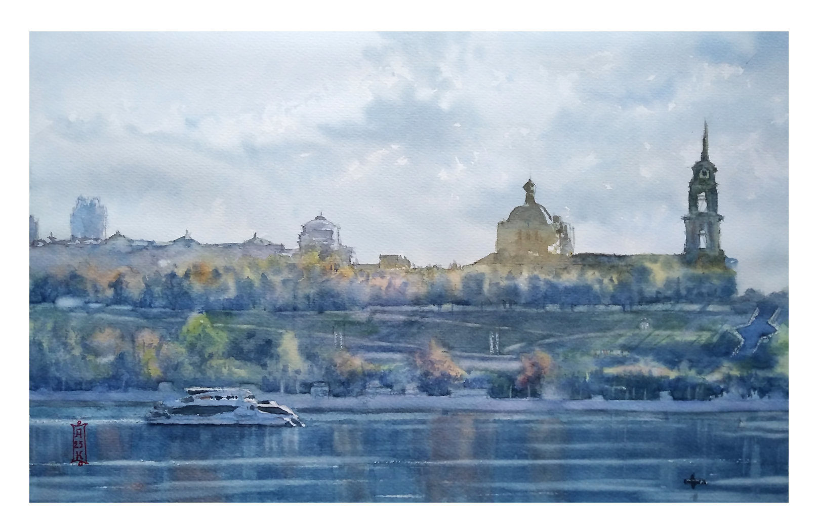Александр Кормилицын (Авторская графика - 
                  42 x 27 см) Экоходъ: прогулка в сентябре