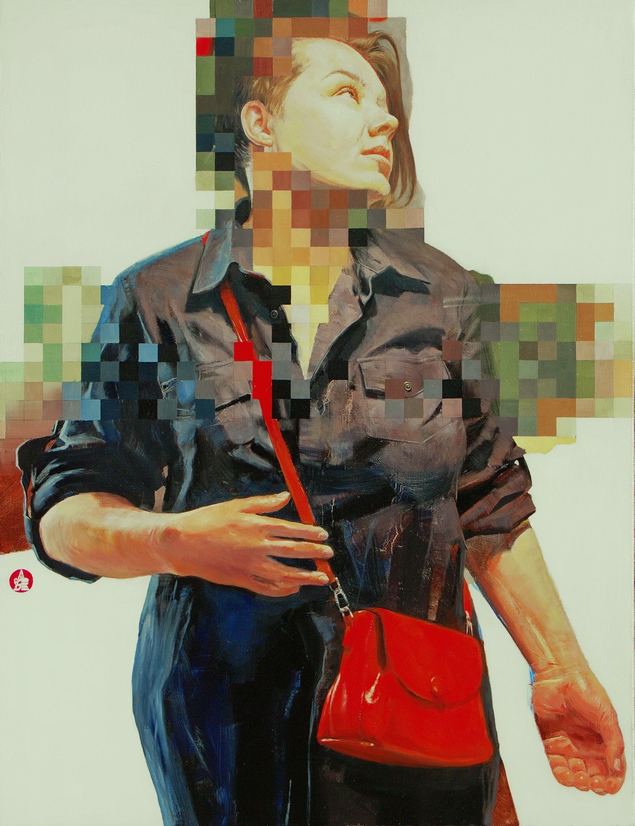Алан Хатагты (Картина, живопись - 
                  100 x 130 см) Девушка с красной сумочкой