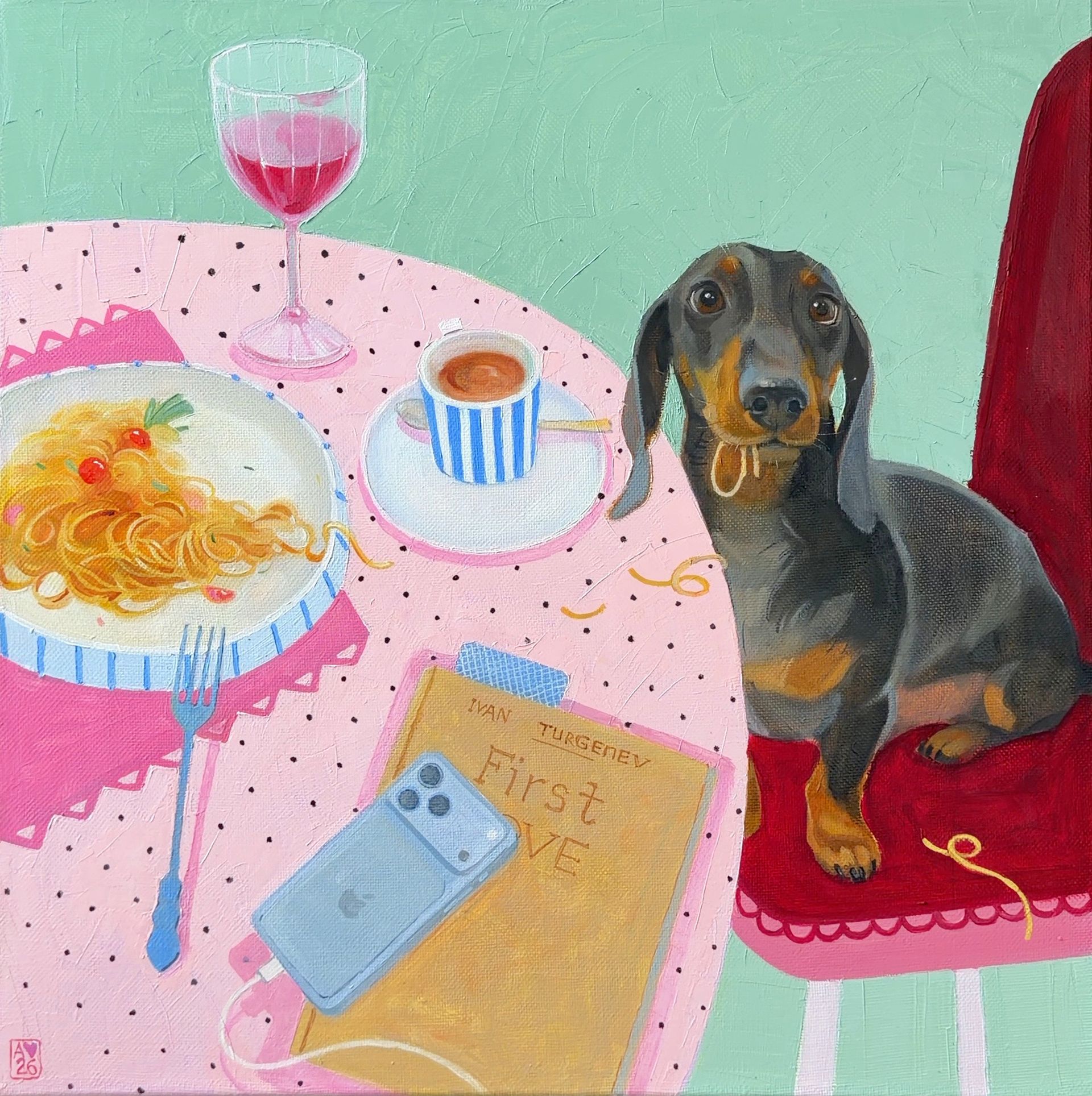 Александра Сергеева (Картина, живопись - 
                  50 x 50 см) Первая любовь