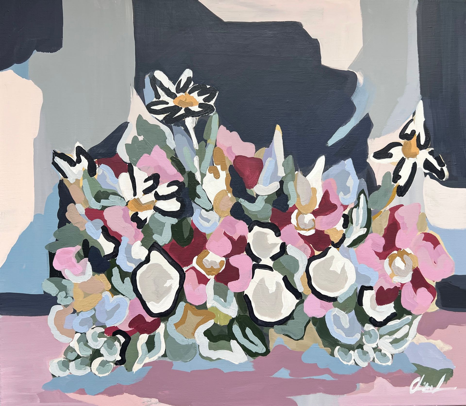 Ольга Змиевец (Картина, живопись - 
                  80 x 70 см) Abstract flowers 8