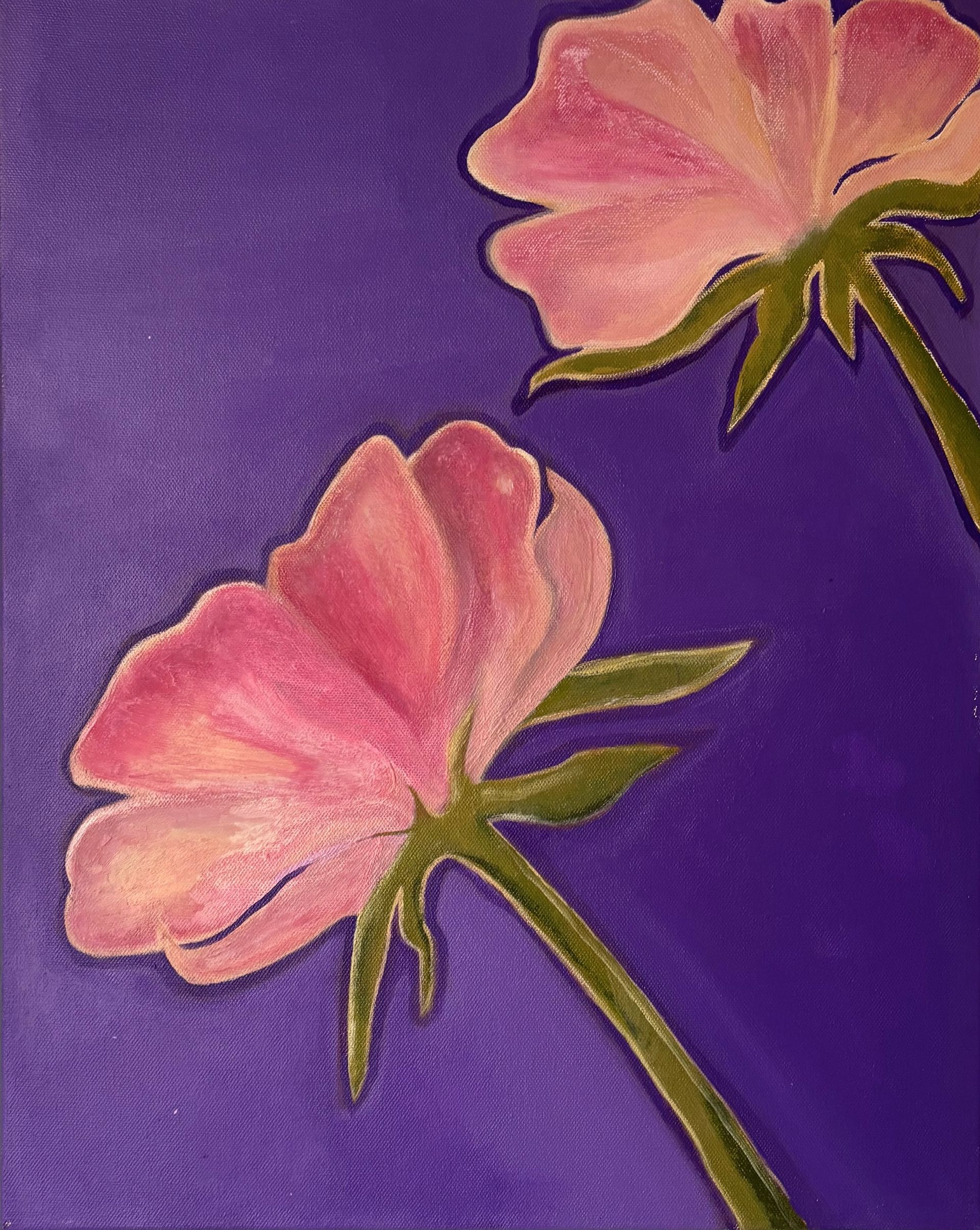 Елена Королева (Картина, живопись - 
                  40 x 50 см) Розовые цветы