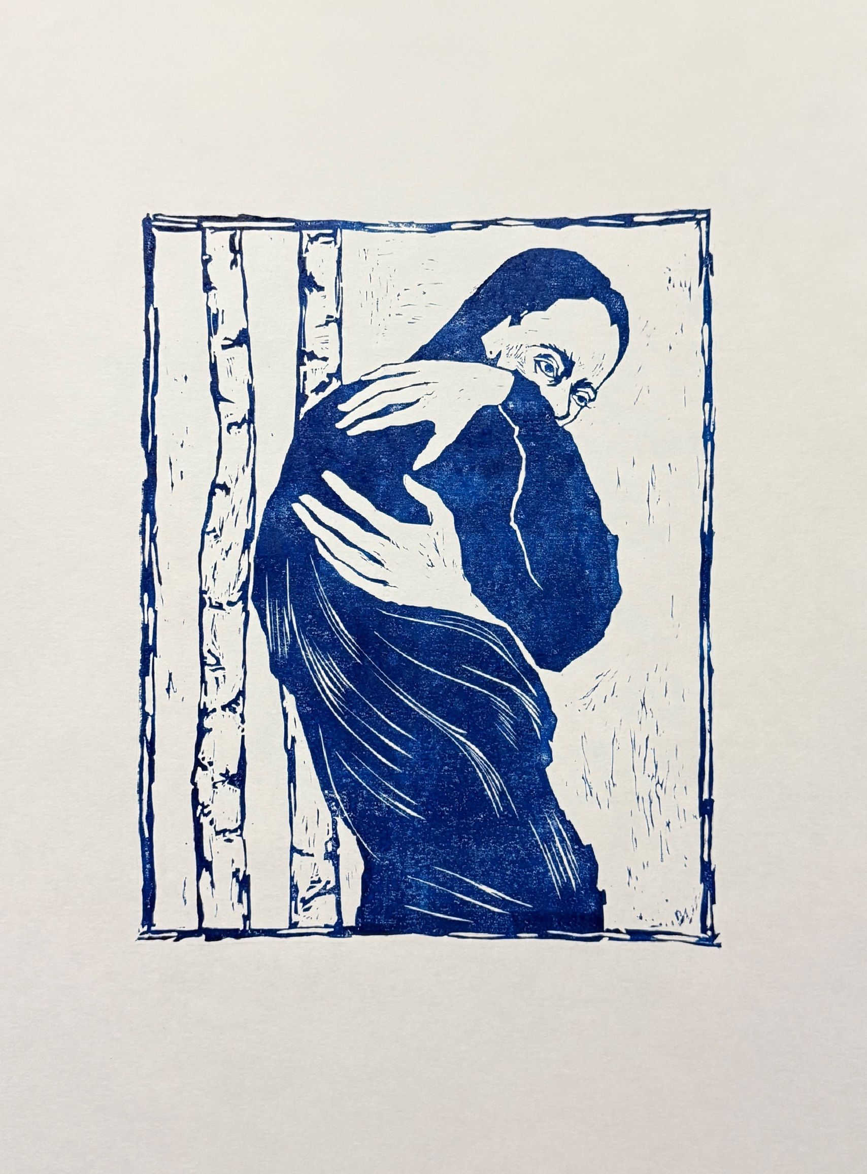 Анна Хруленко (Графика печатная - 
                  42 x 60 см) Кто еще тебе скажет правду?