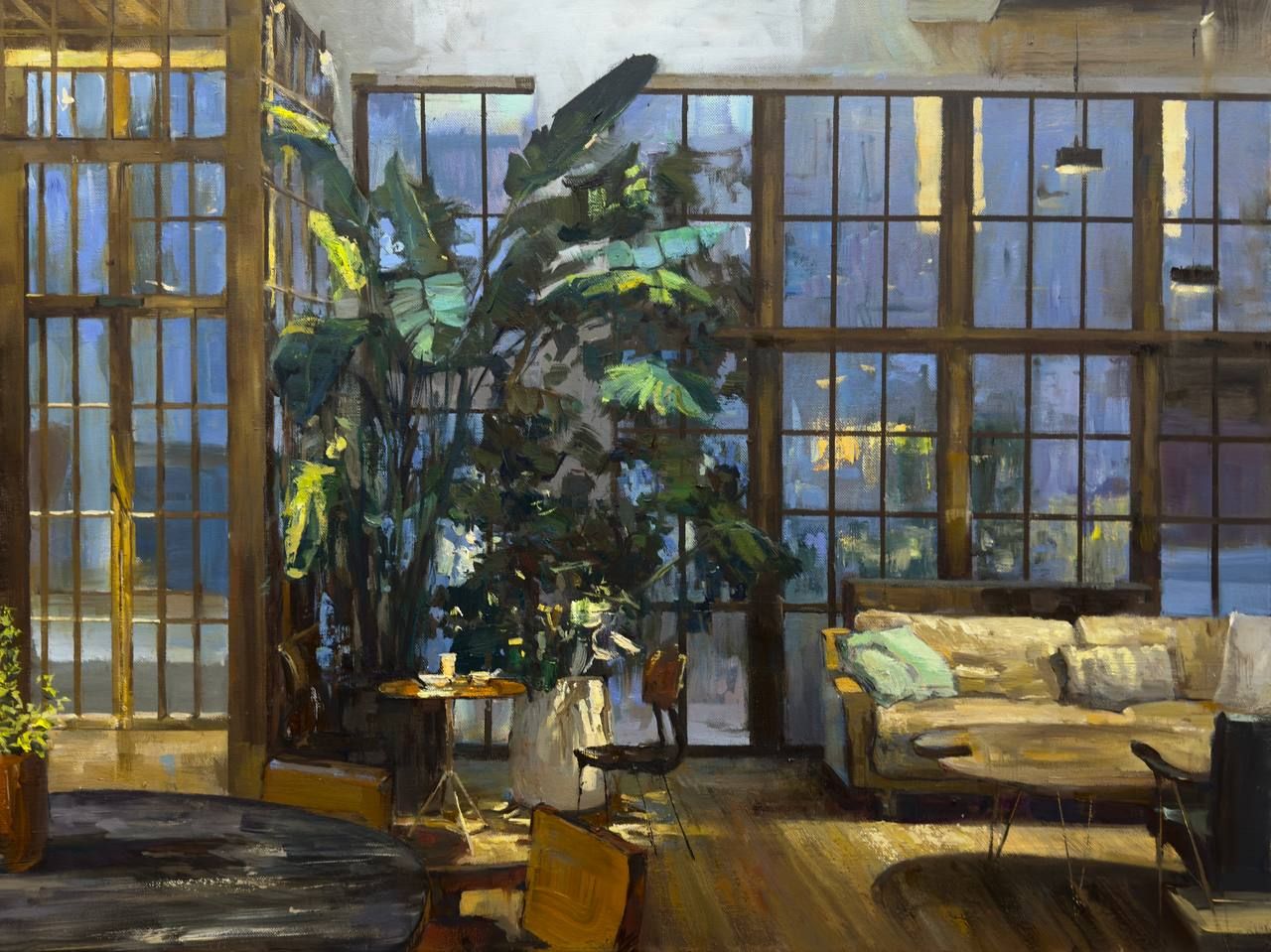 Вячеслав Кривцов (Картина, живопись - 
                  80 x 60 см) Кофейный вечер