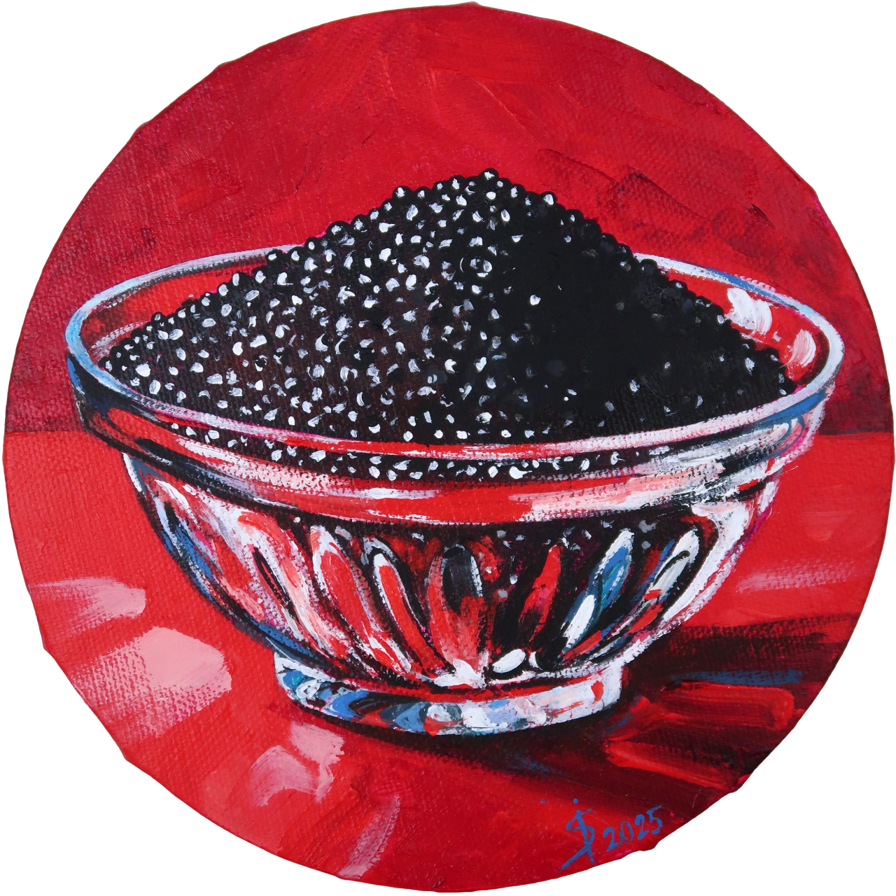 Светлана Искоских (Картина, живопись - 
                  20 x 20 см) Чёрная икра