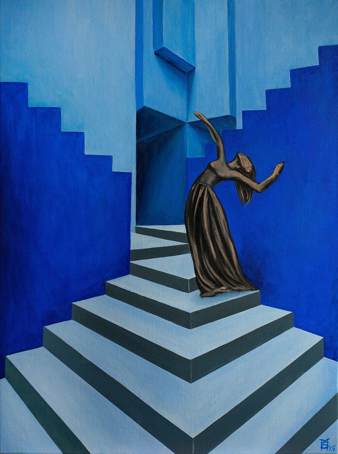 Мария Субботина (Картина, живопись - 
                  60 x 80 см) Синие cтены La Muralla Roja