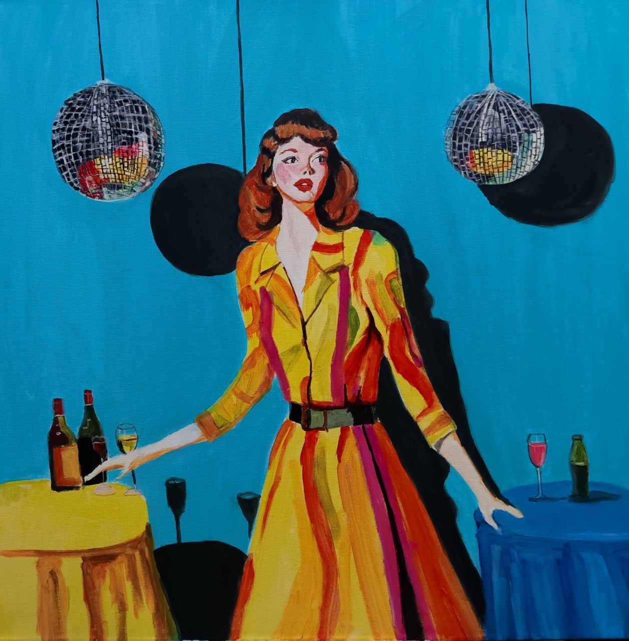 Ольга Чужакова (Картина, живопись - 
                  60 x 60 см) Диско вечеринка