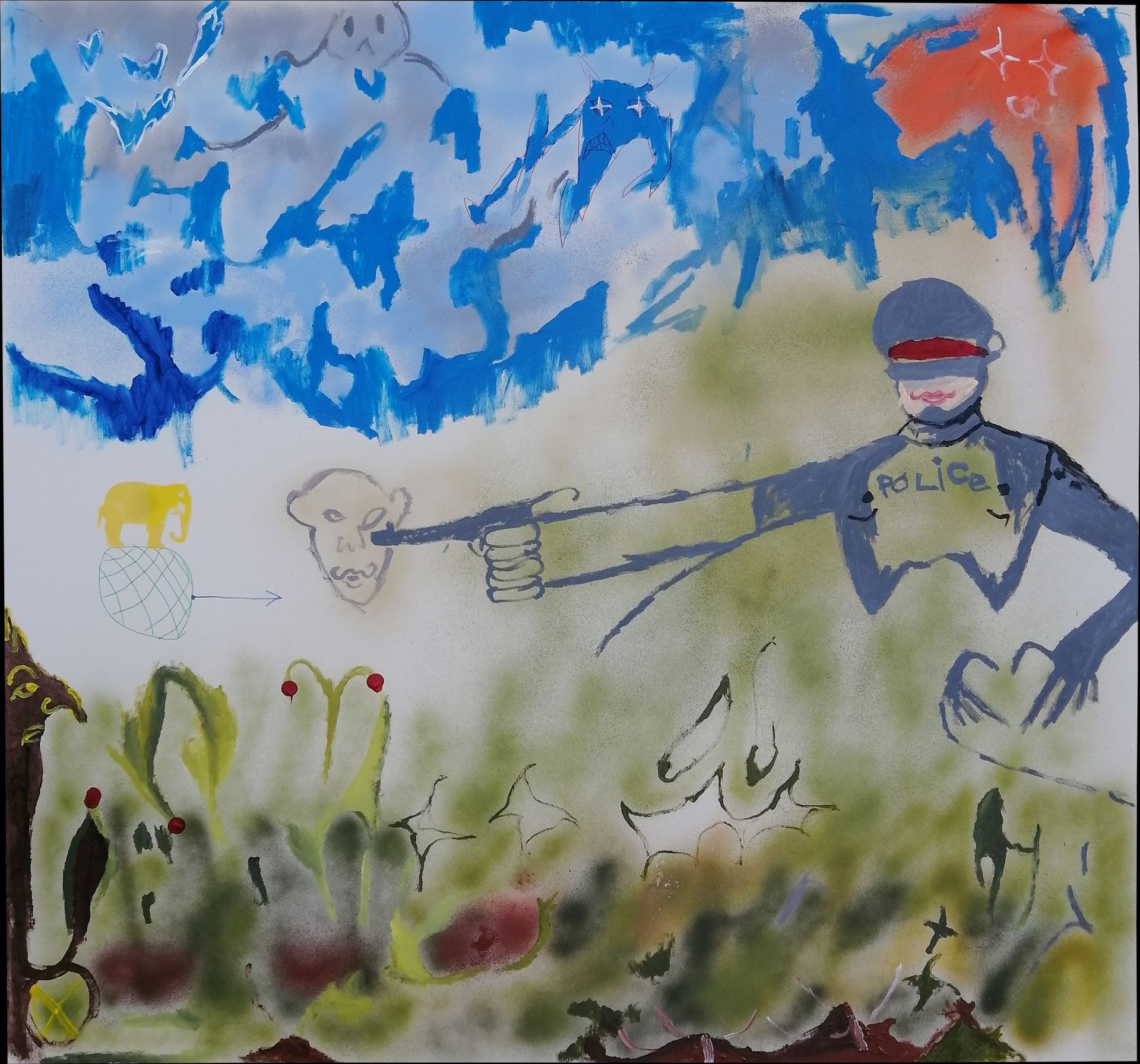 Zean Zack (Картина, живопись - 
                  110 x 90 см) Водный пистолет