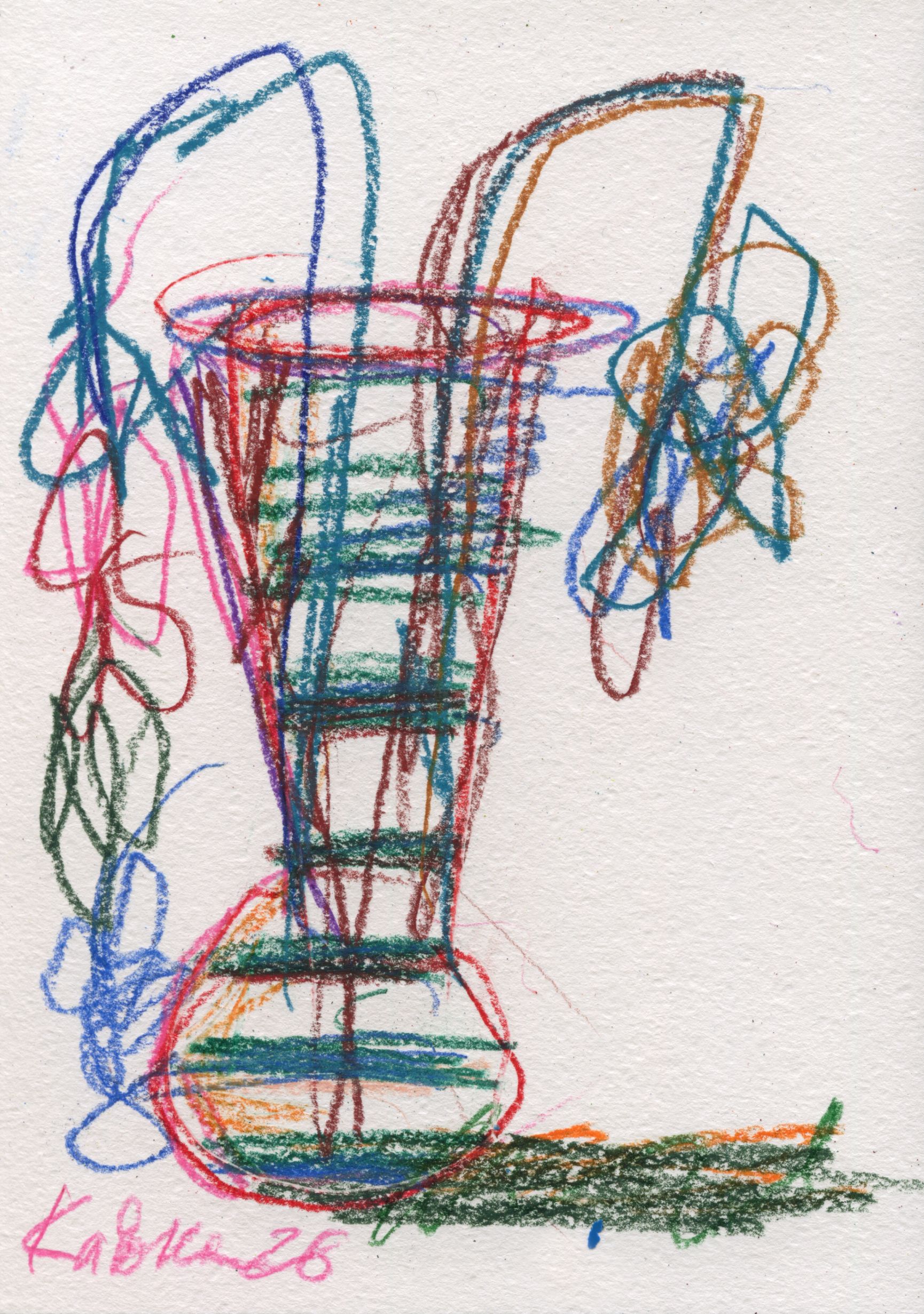 Дмитрий Кавка (Авторская графика - 
                  14.8 x 21 см) Натюрморт с цветами