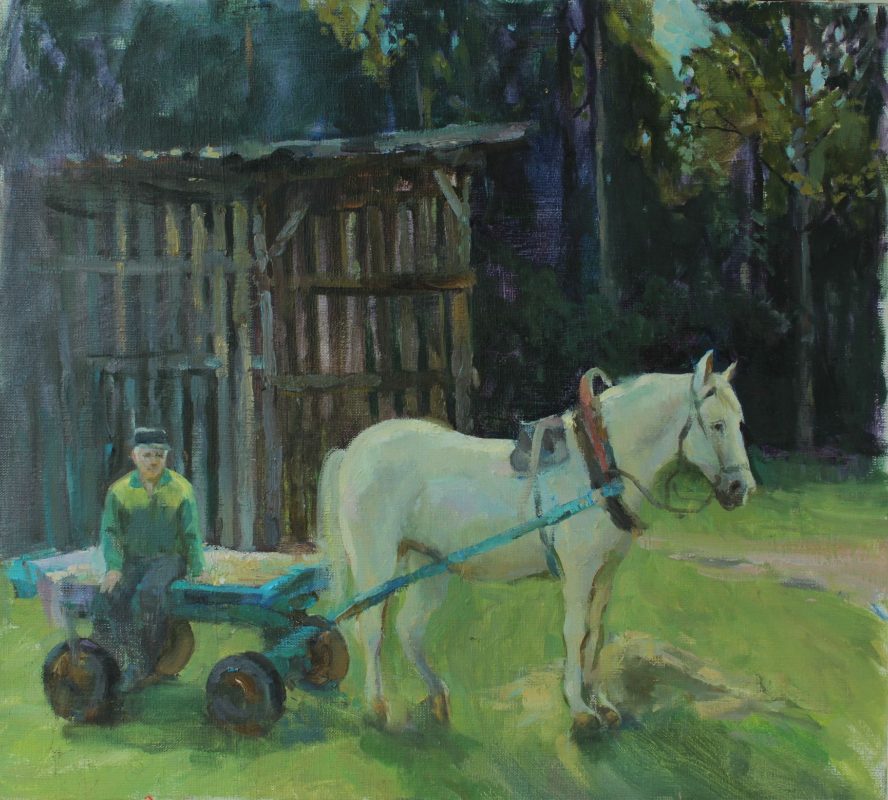 Алина Коршункова (Картина, живопись - 
                  55 x 50 см) Лошадка в Михайловском