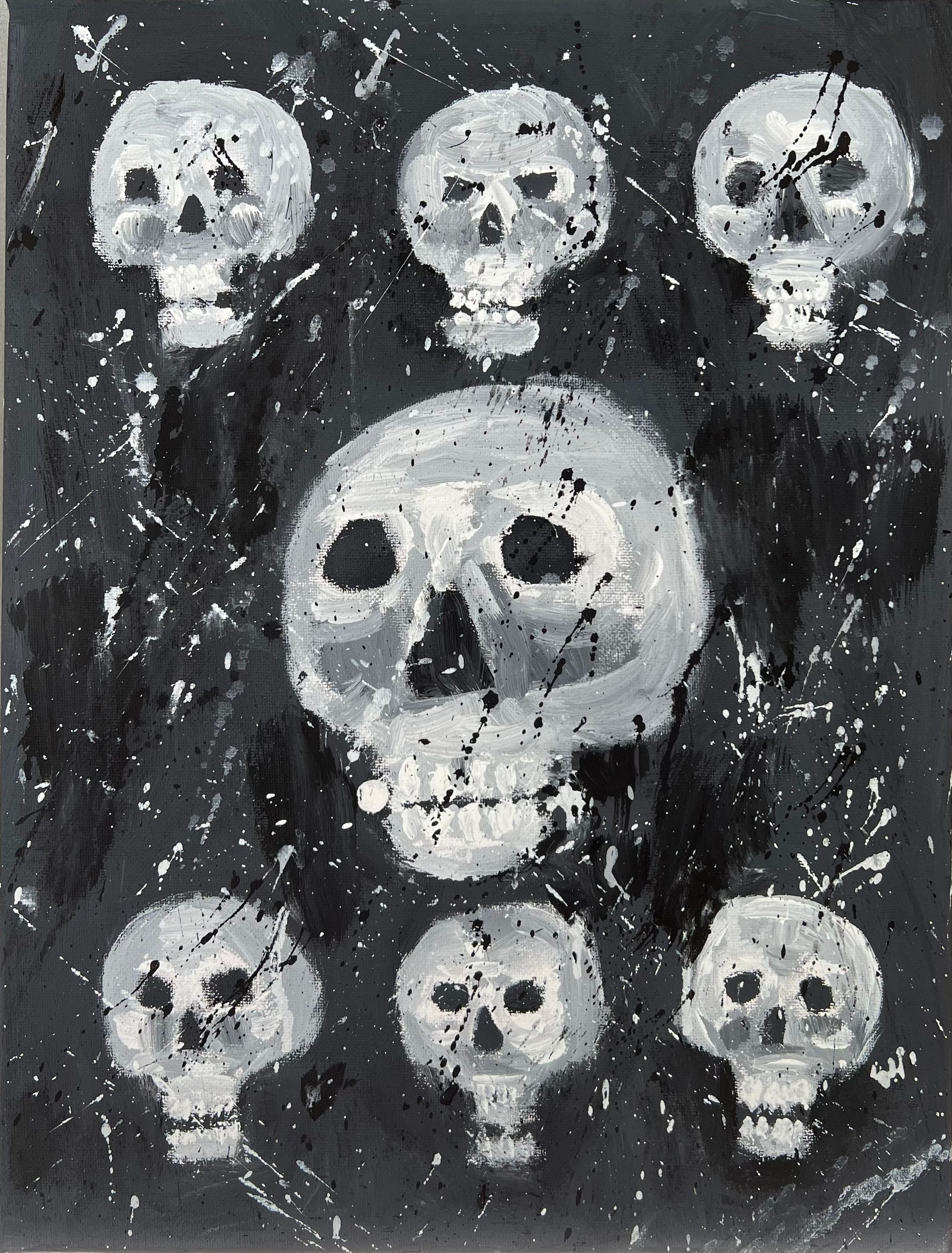 Майя Л (Картина, живопись - 
                  30 x 40 см) 7 skulls