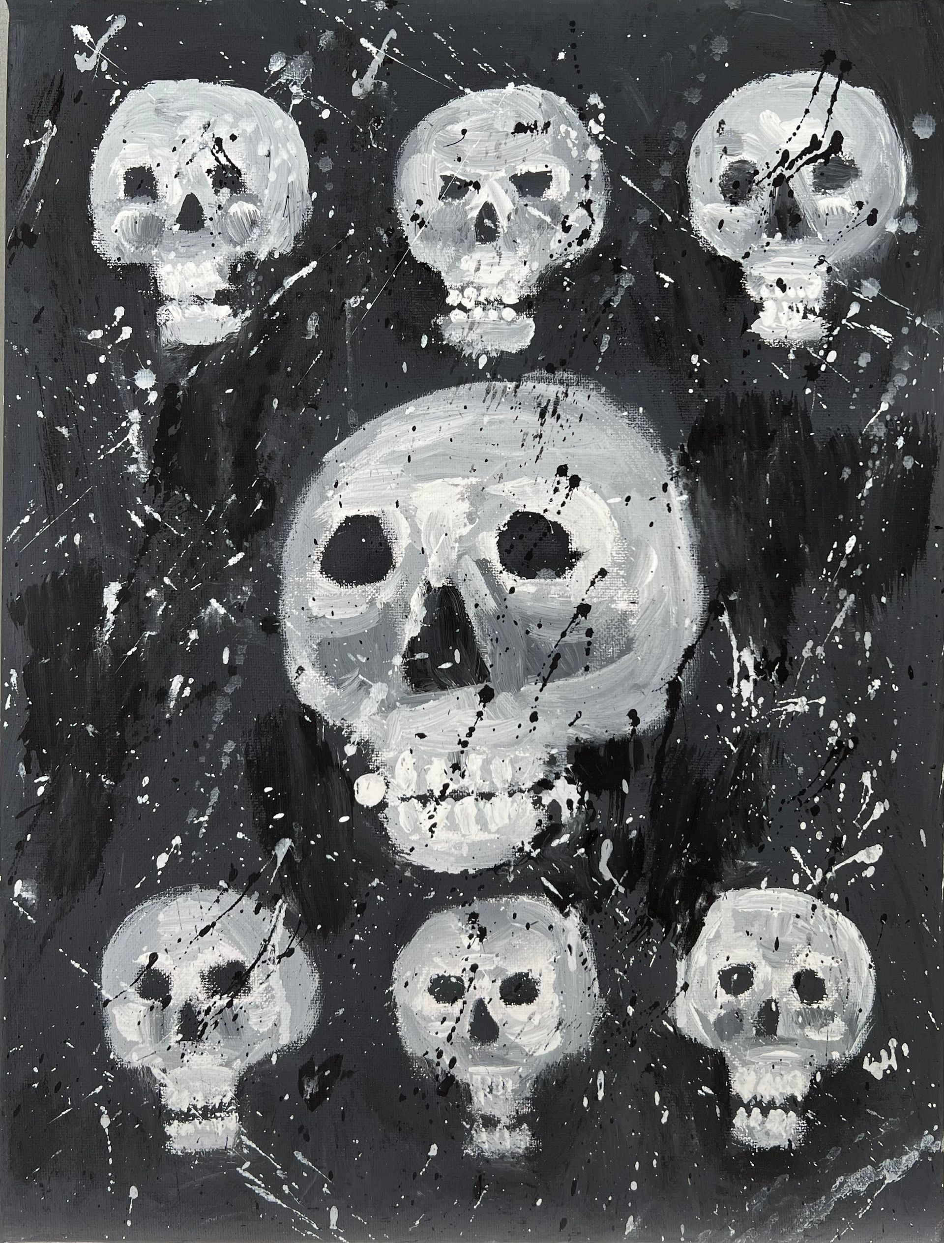 Майя Л (Картина, живопись - 
                  40 x 30 см) 7 skulls
