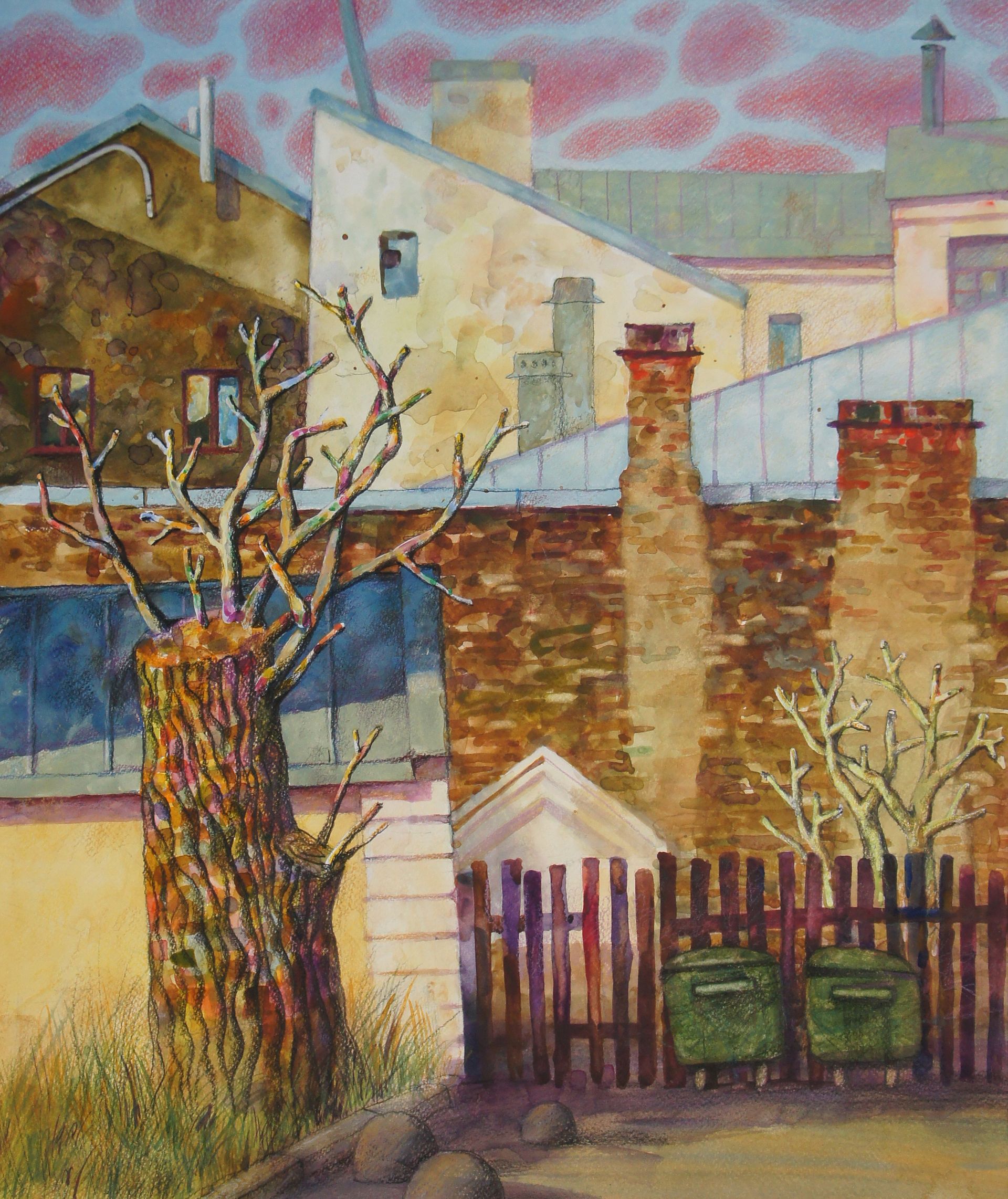 Анастасия Крушельницкая (Авторская графика - 
                  46 x 54 см) Нетипичный Питер