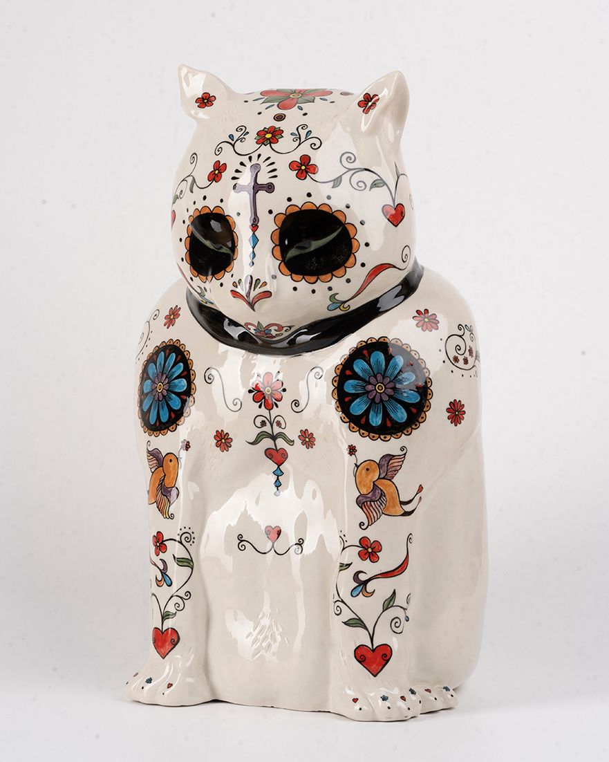 Анна Ножкина (Скульптура - 
                  23 x 40 см) Кот "Dia de los Muertos"
