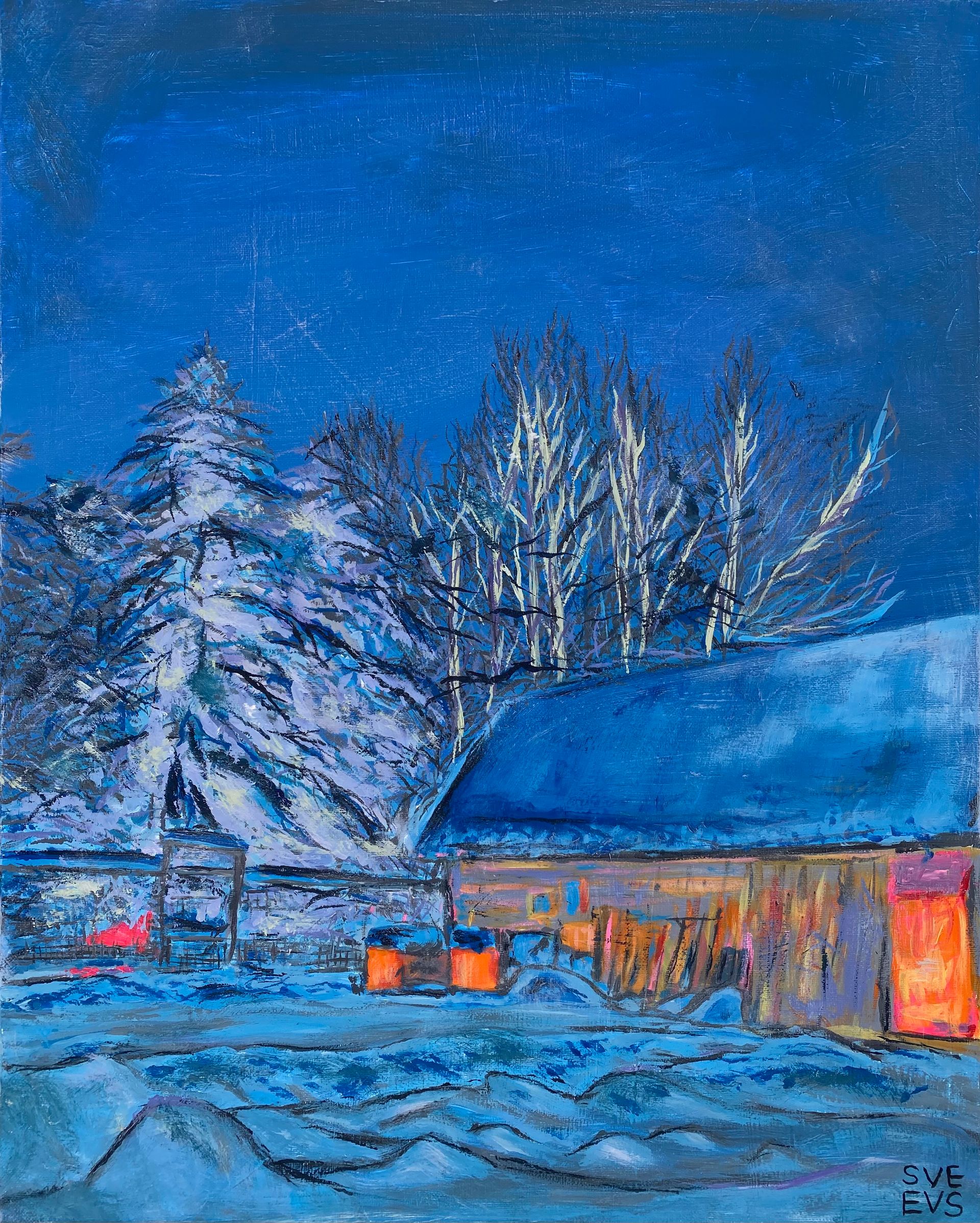 Светлана Евсеева (Картина, живопись - 
                  40 x 50 см) Наша баня. Пейзаж