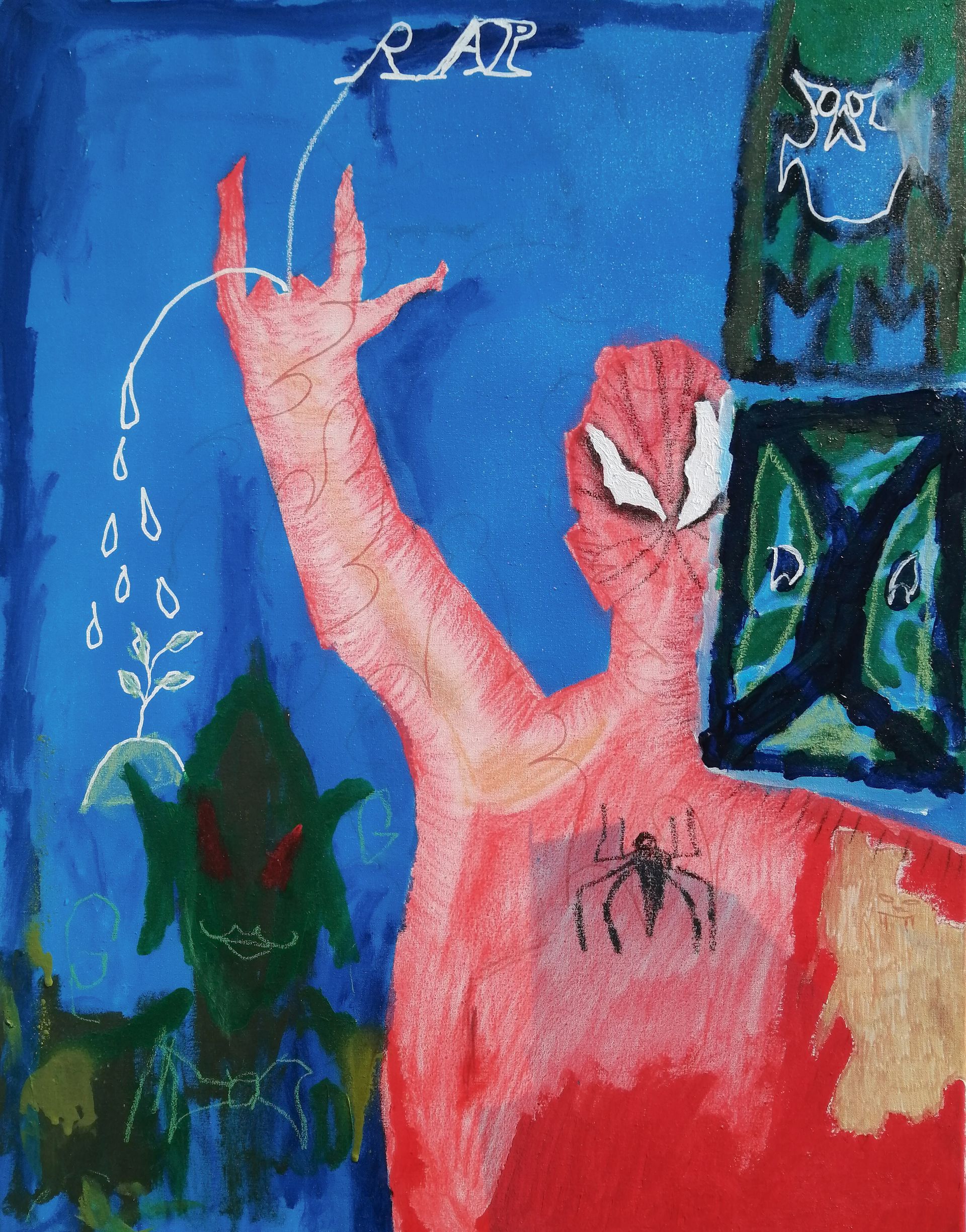 Zean Zack (Картина, живопись - 
                  50 x 65 см) Человек паук рокер