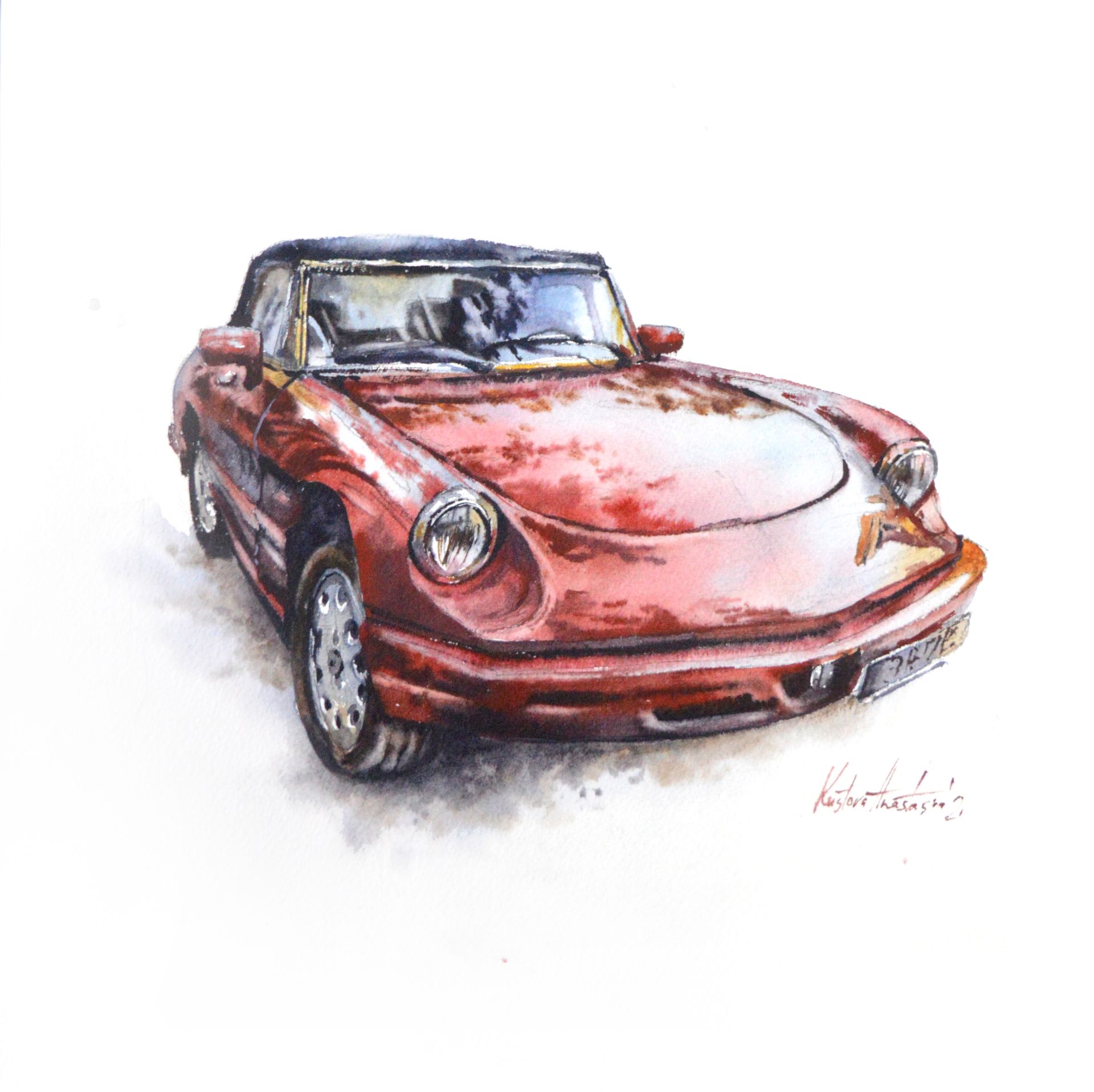 Анастасия Кустова (Авторская графика - 
                  30 x 30 см) Car