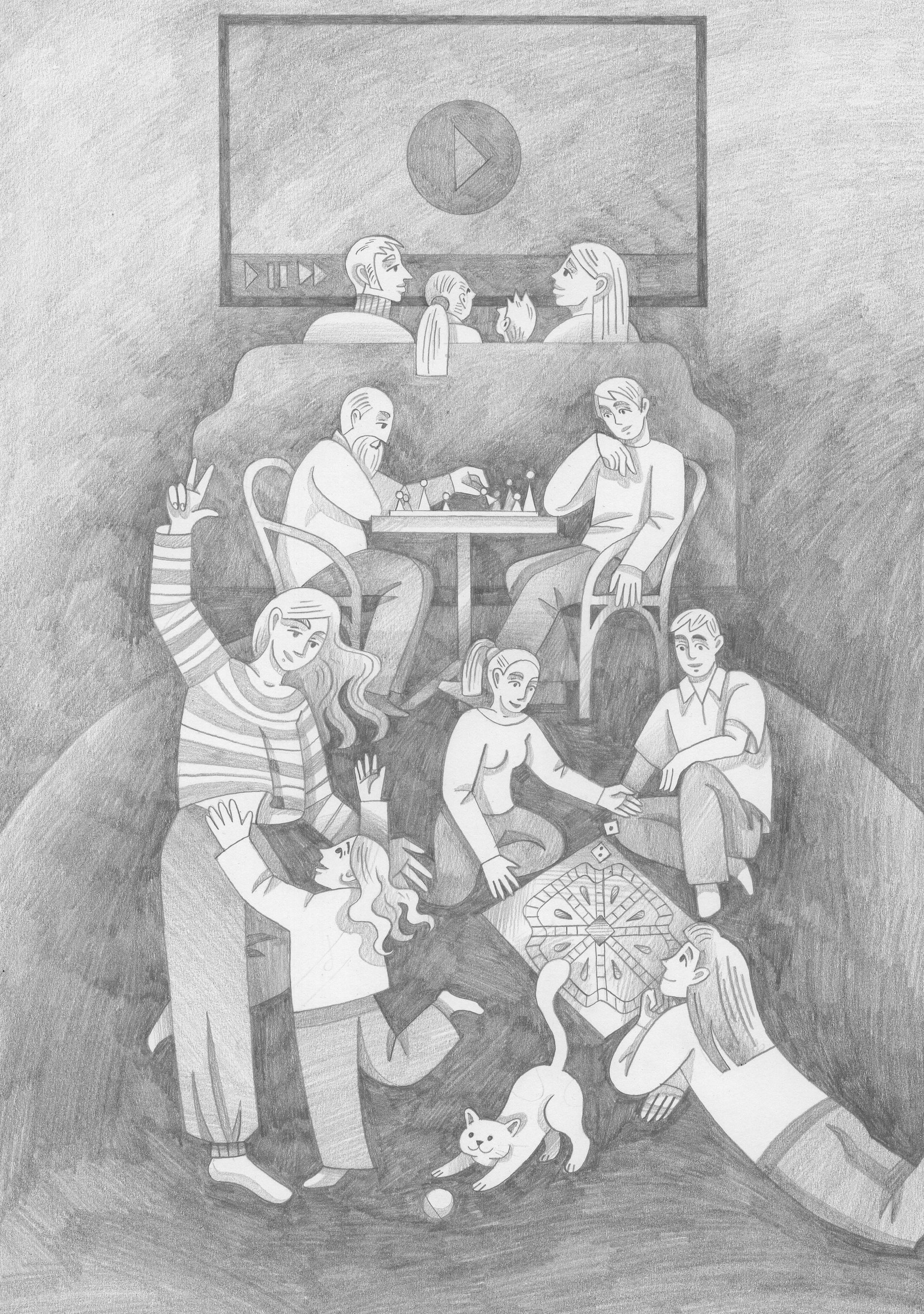 Витана Маковская (Авторская графика - 
                  21 x 29.7 см) Семейный вечер