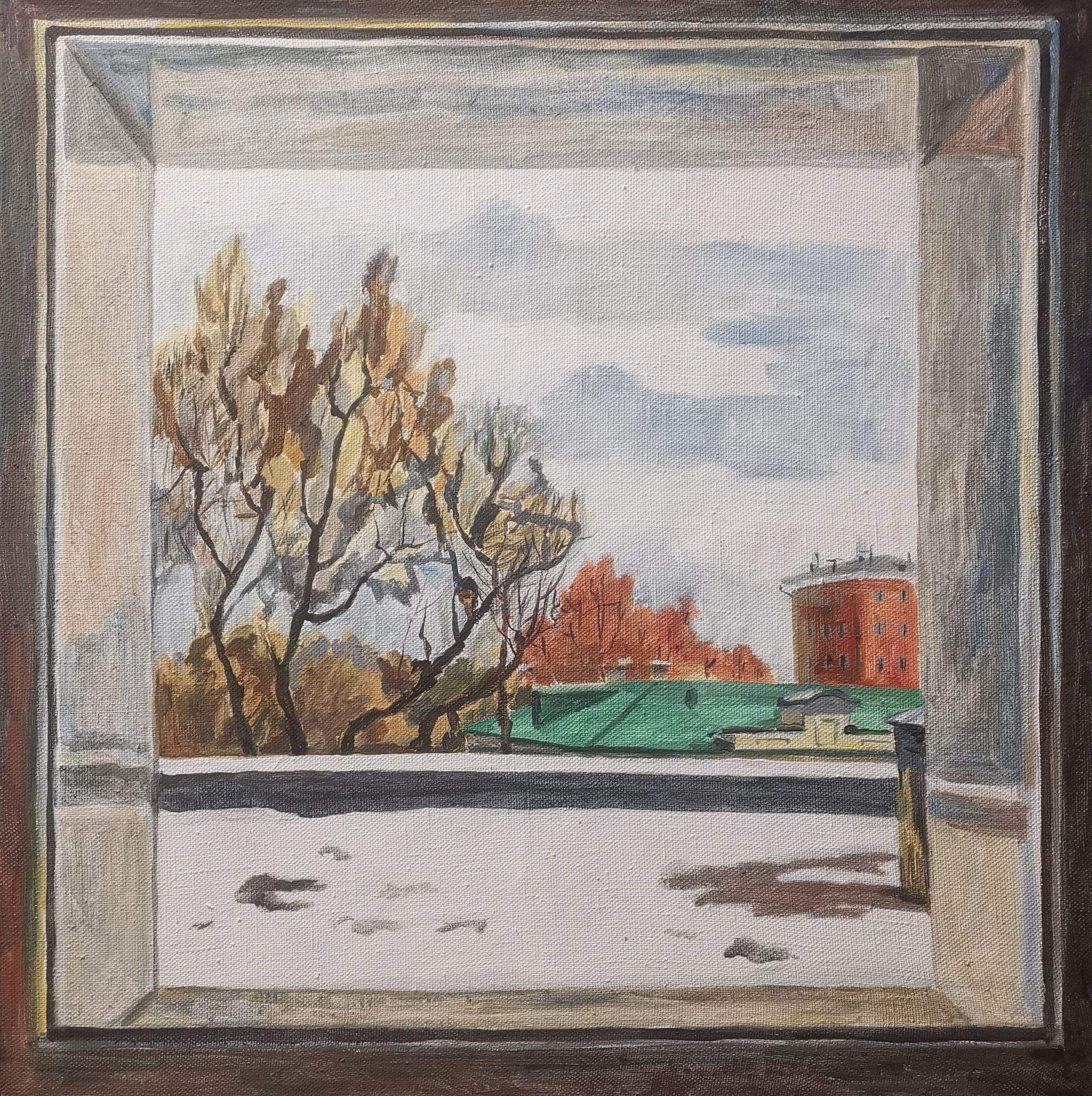 Александра Егорова (Картина, живопись - 
                  80 x 80 см) Зимнее окно