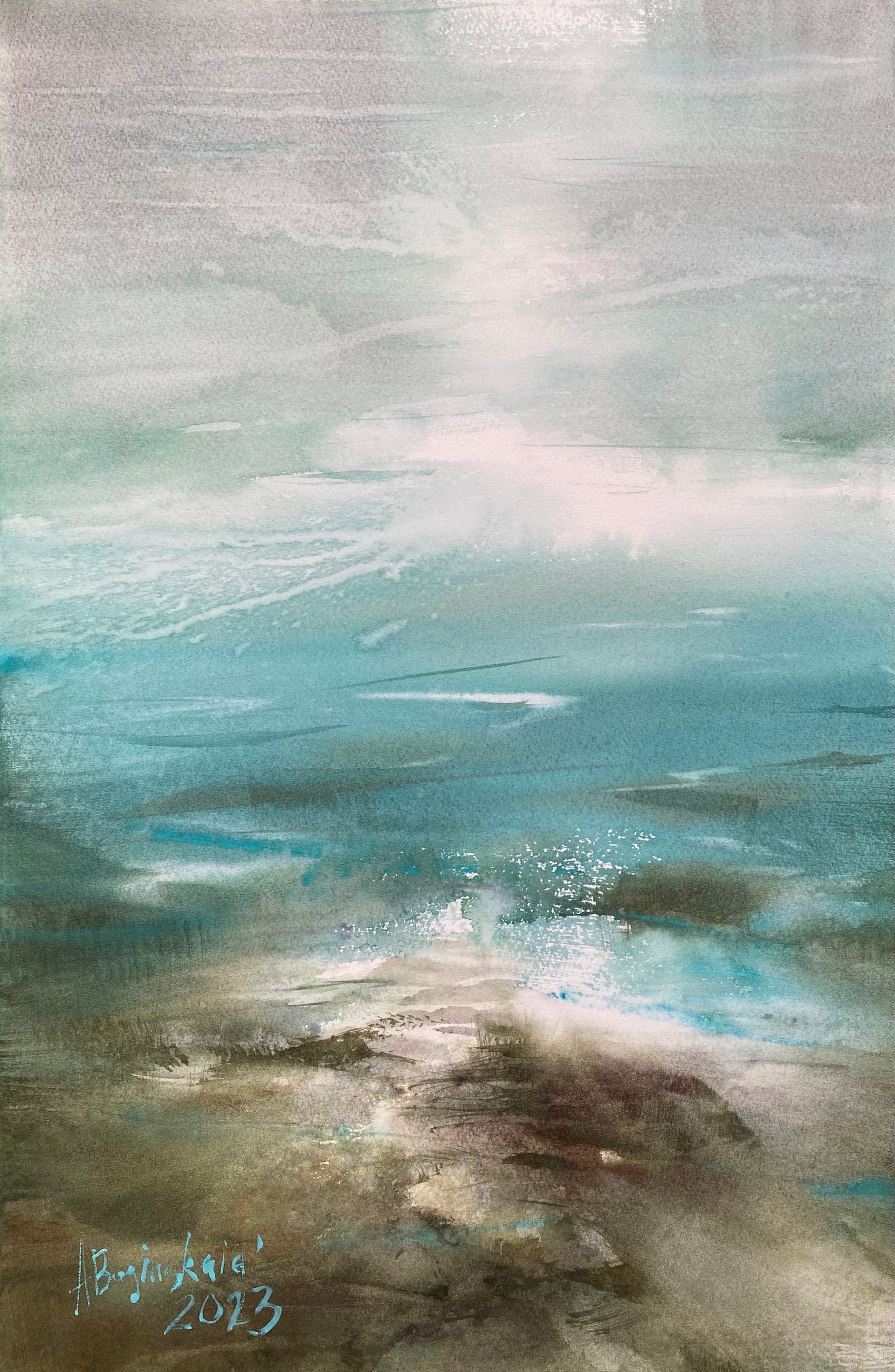 Анна Богинская (Авторская графика - 
                  37.5 x 56 см) Озеро