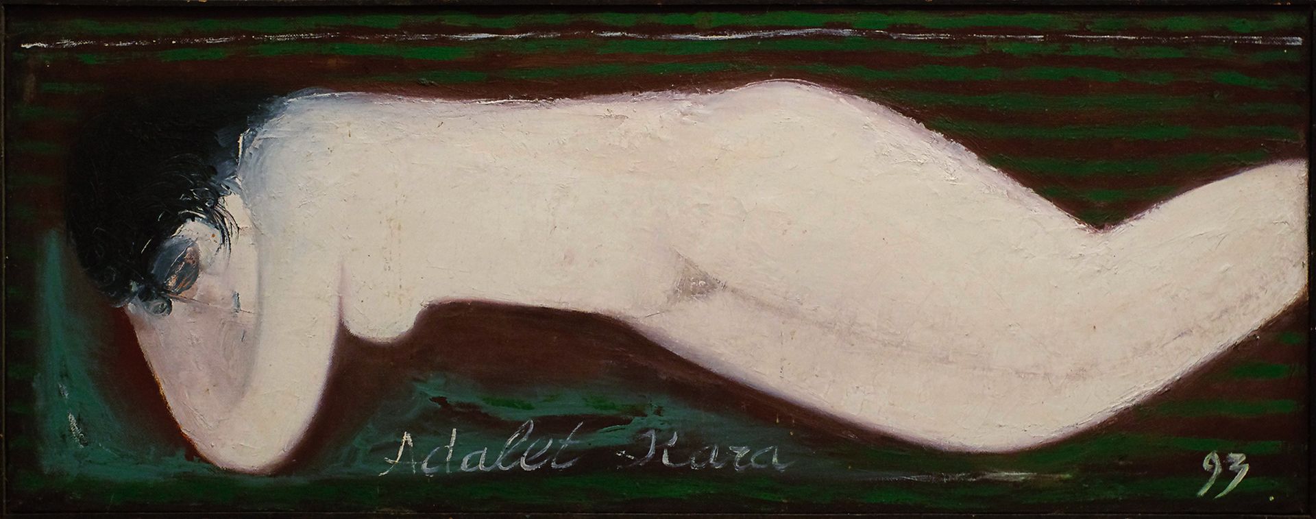 Адалет Кара (Картина, живопись - 
                  123 x 47 см) Лежащая