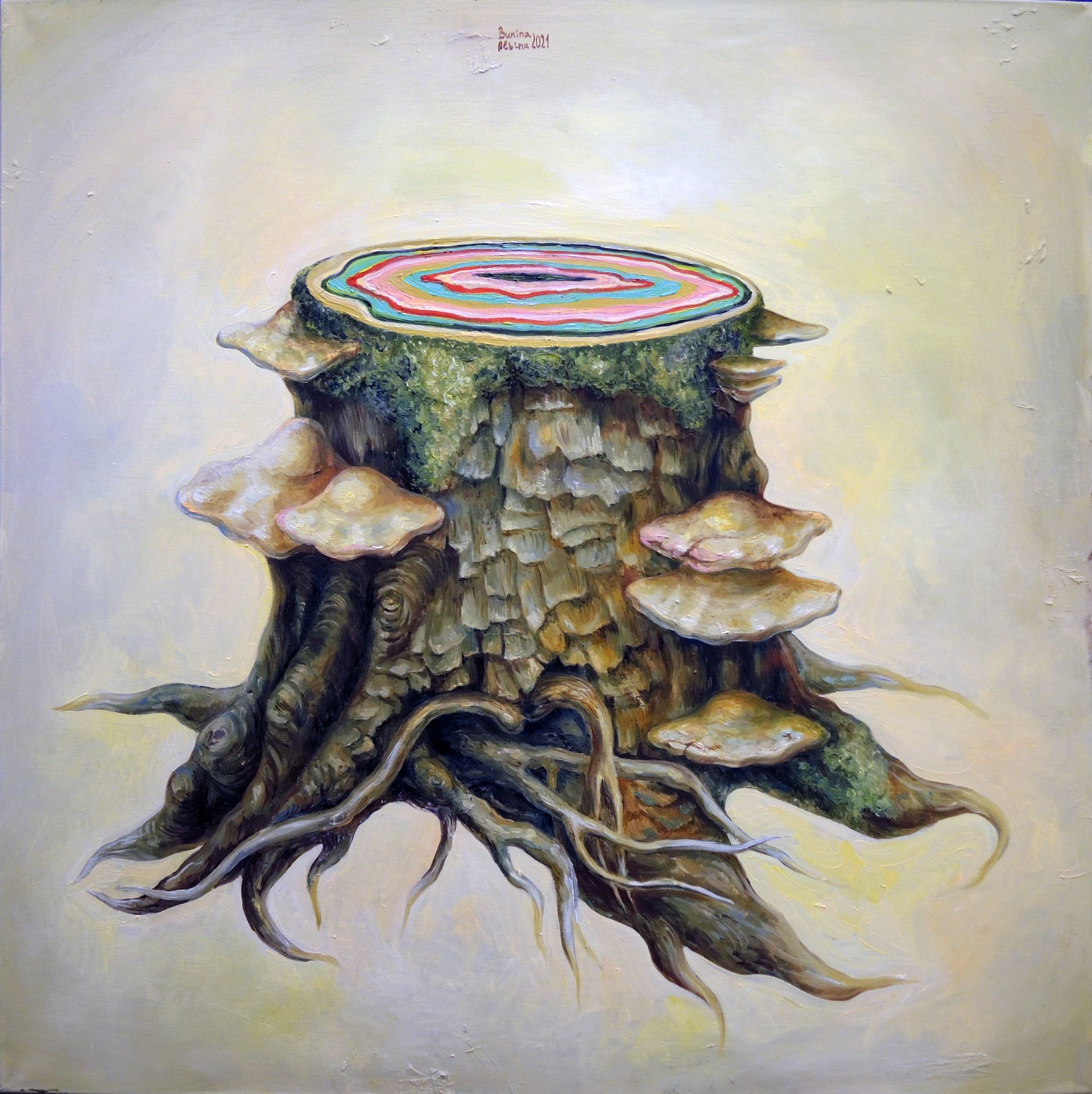 Альбина Бунина (Картина, живопись - 
                  90 x 90 см) Тот самый пень
