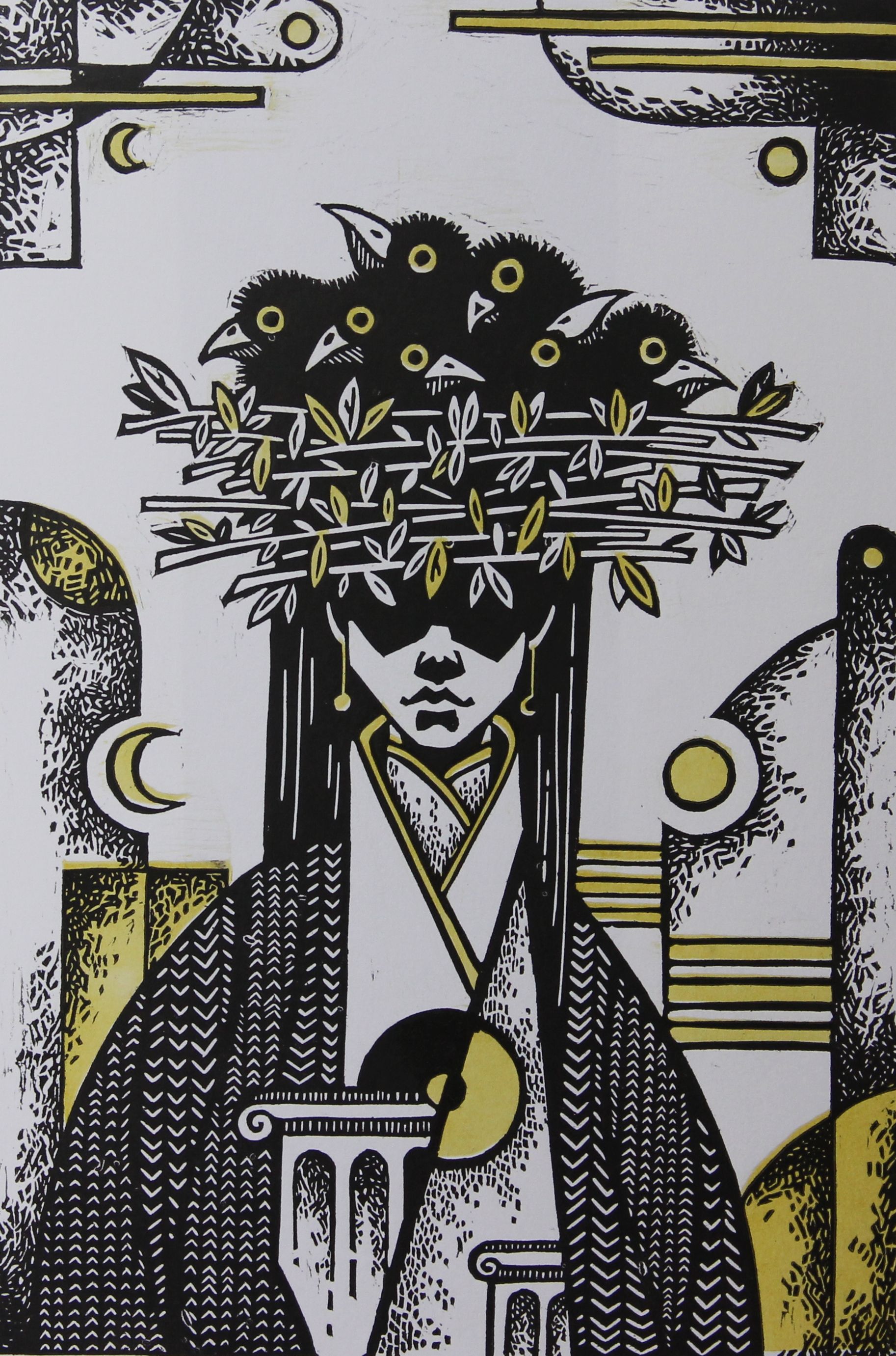 Витана Маковская (Графика печатная - 
                  20 x 31 см) Дама с гнездом