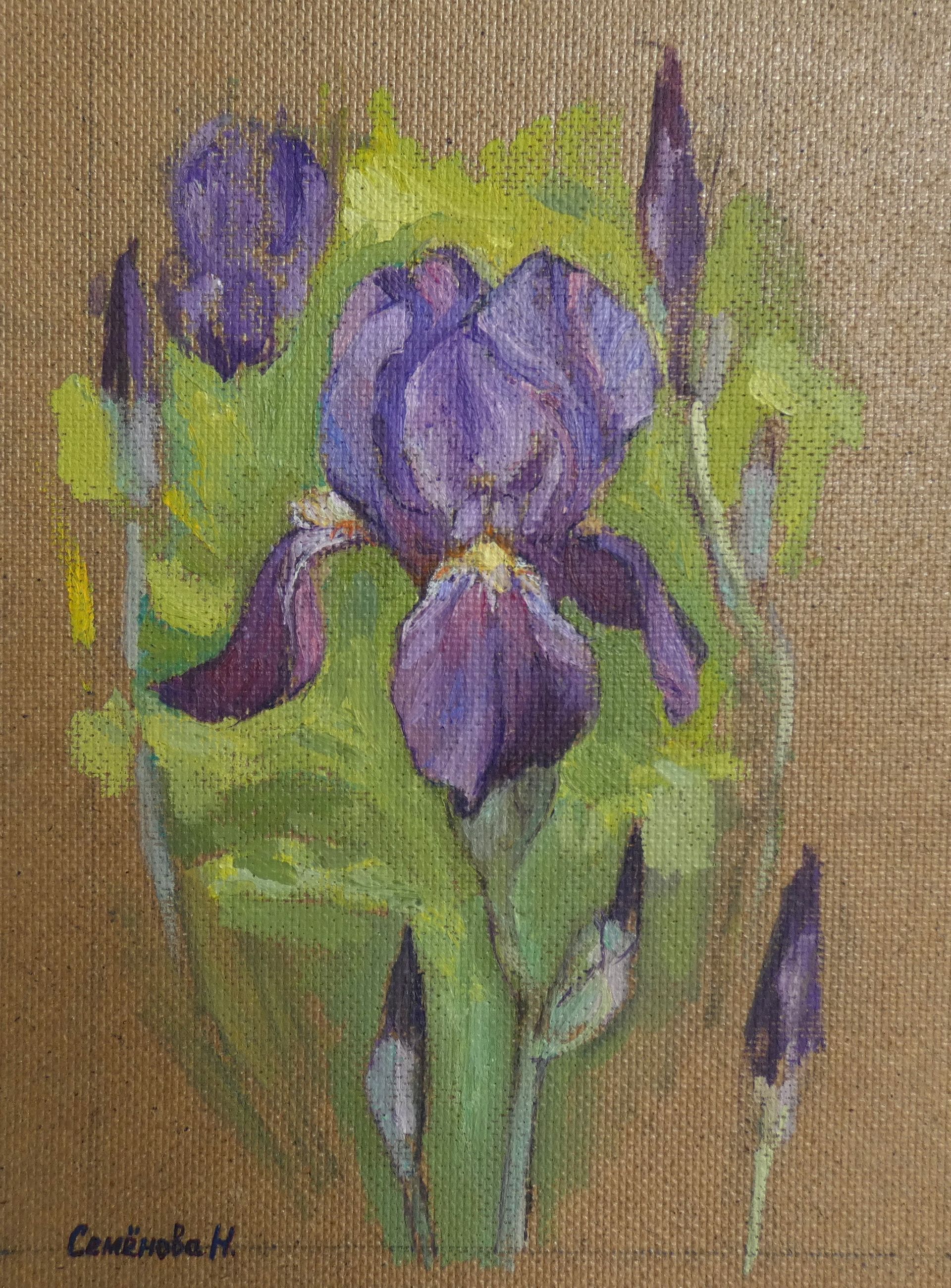 Наталья Семёнова (Картина, живопись - 
                  20 x 28 см) Ирисы