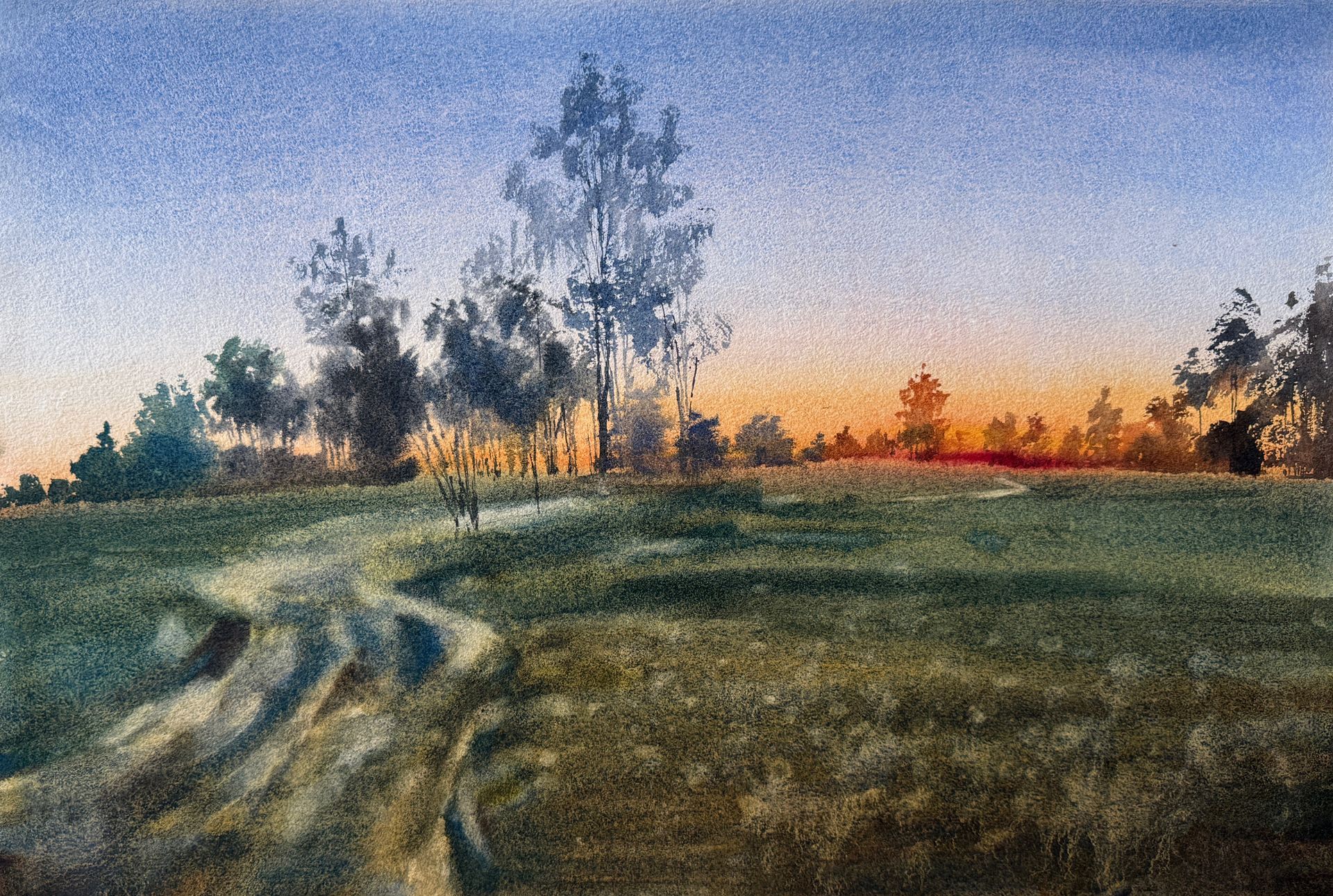 Жанна Губина (Авторская графика - 
                  57 x 38 см) Вечерний свет
