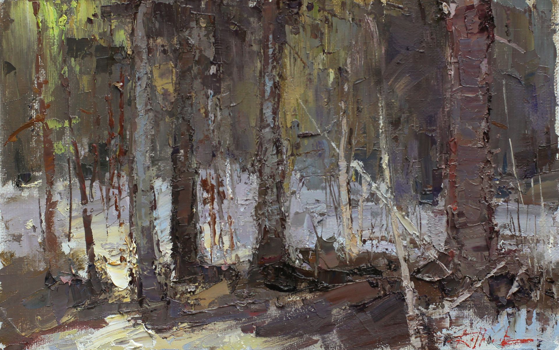 Евгений Бурцев (Картина, живопись - 
                  30 x 20 см) Лесные прогулки 4