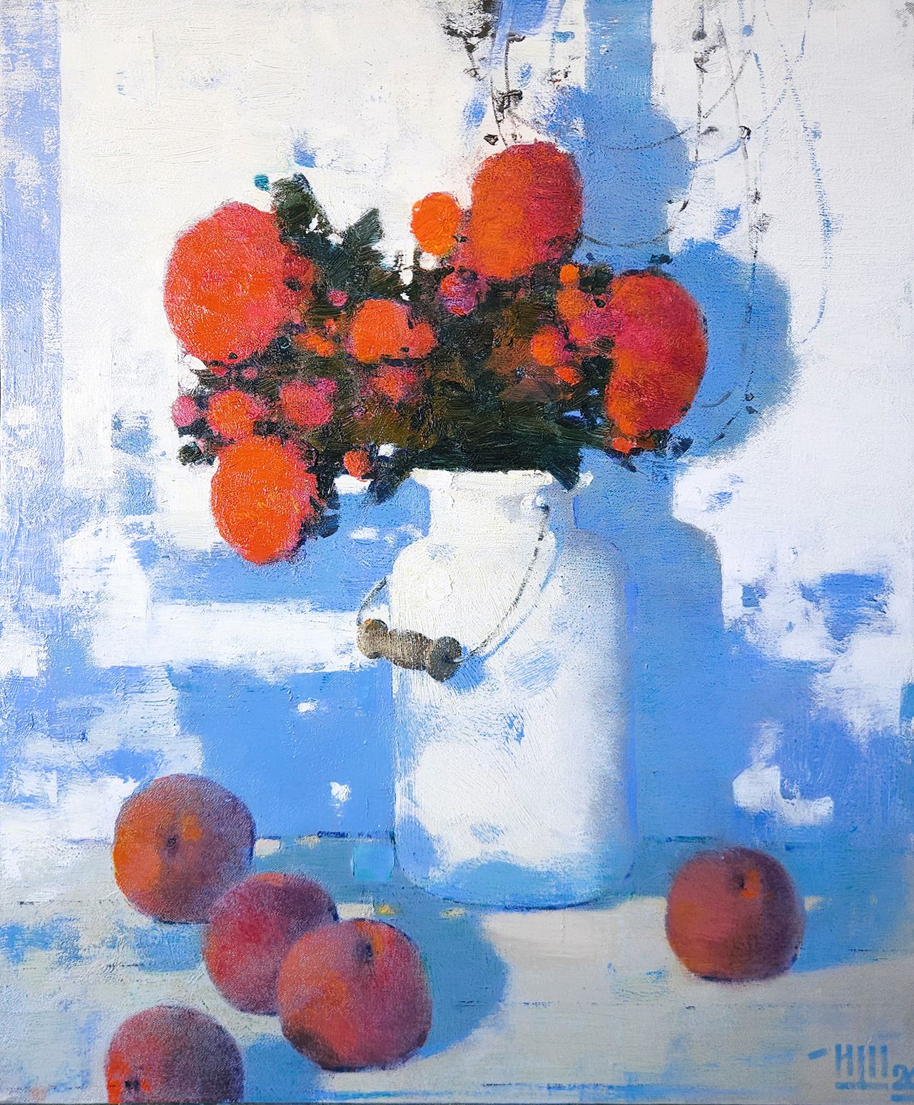 Игорь Крапарь-Щербаков (Картина, живопись - 
                  50 x 60 см) Красный букет с персиками
