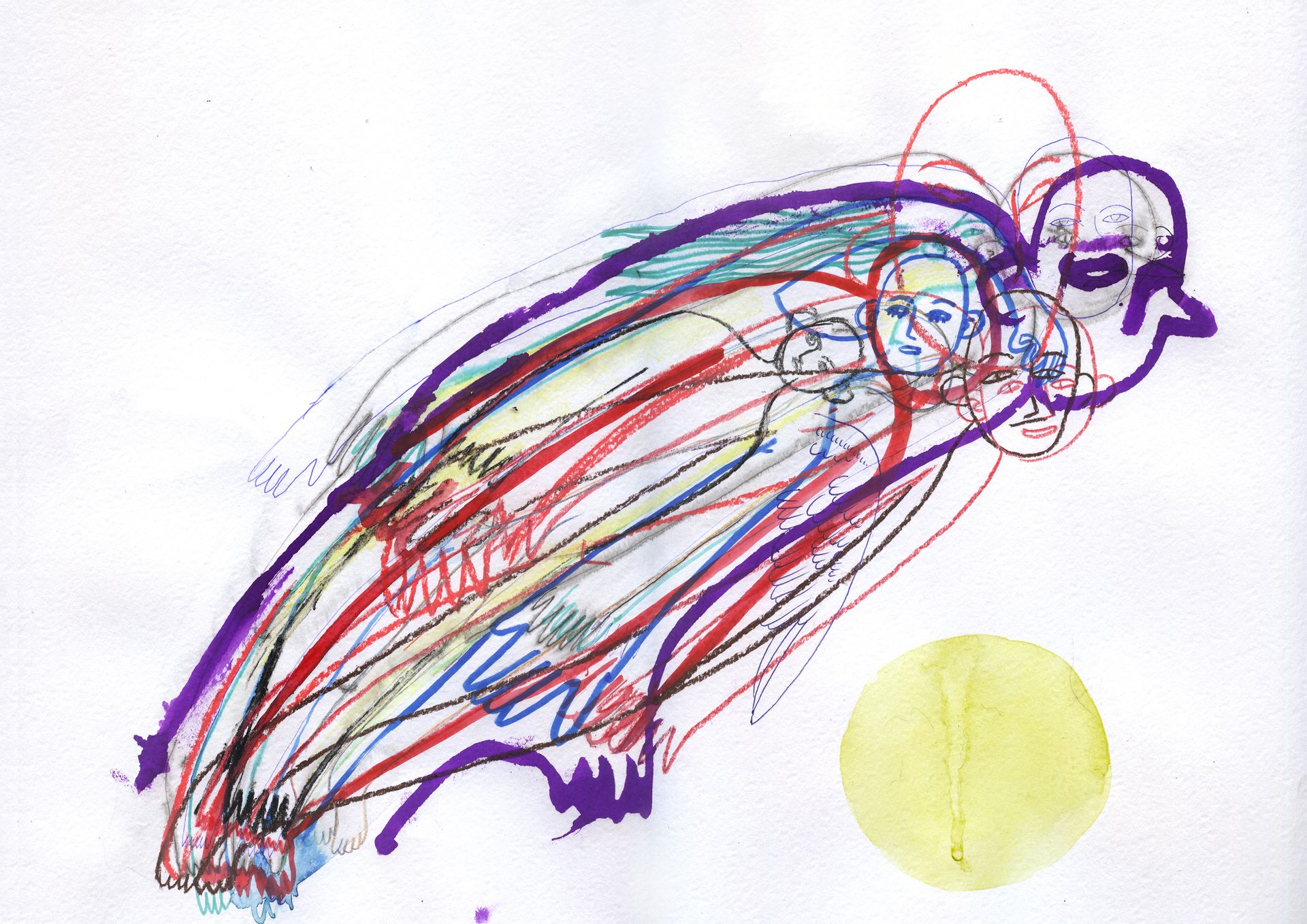 Оля Душкина (Авторская графика - 
                  42 x 29.7 см) Я прохожу одни пути будучи разными людьми