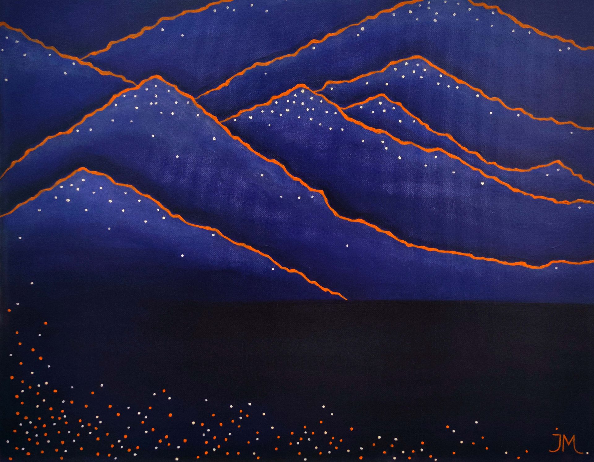 Юлия Мананникова (Картина, живопись - 
                  50 x 40 см) Mountains & Stars