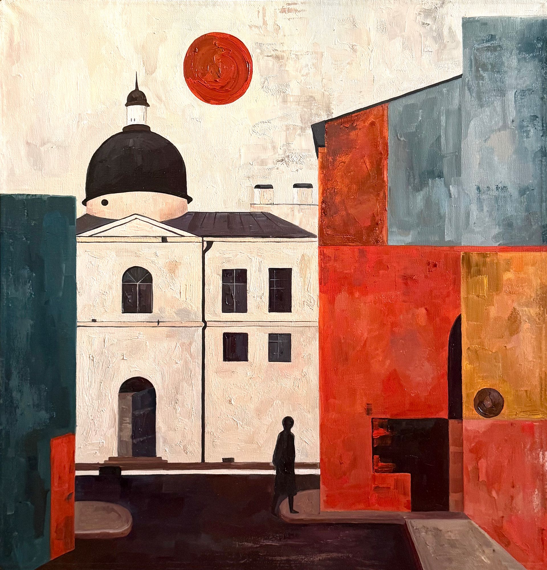 Ольга Селезнева (Картина, живопись - 
                  50 x 50 см) Молчаливые улицы