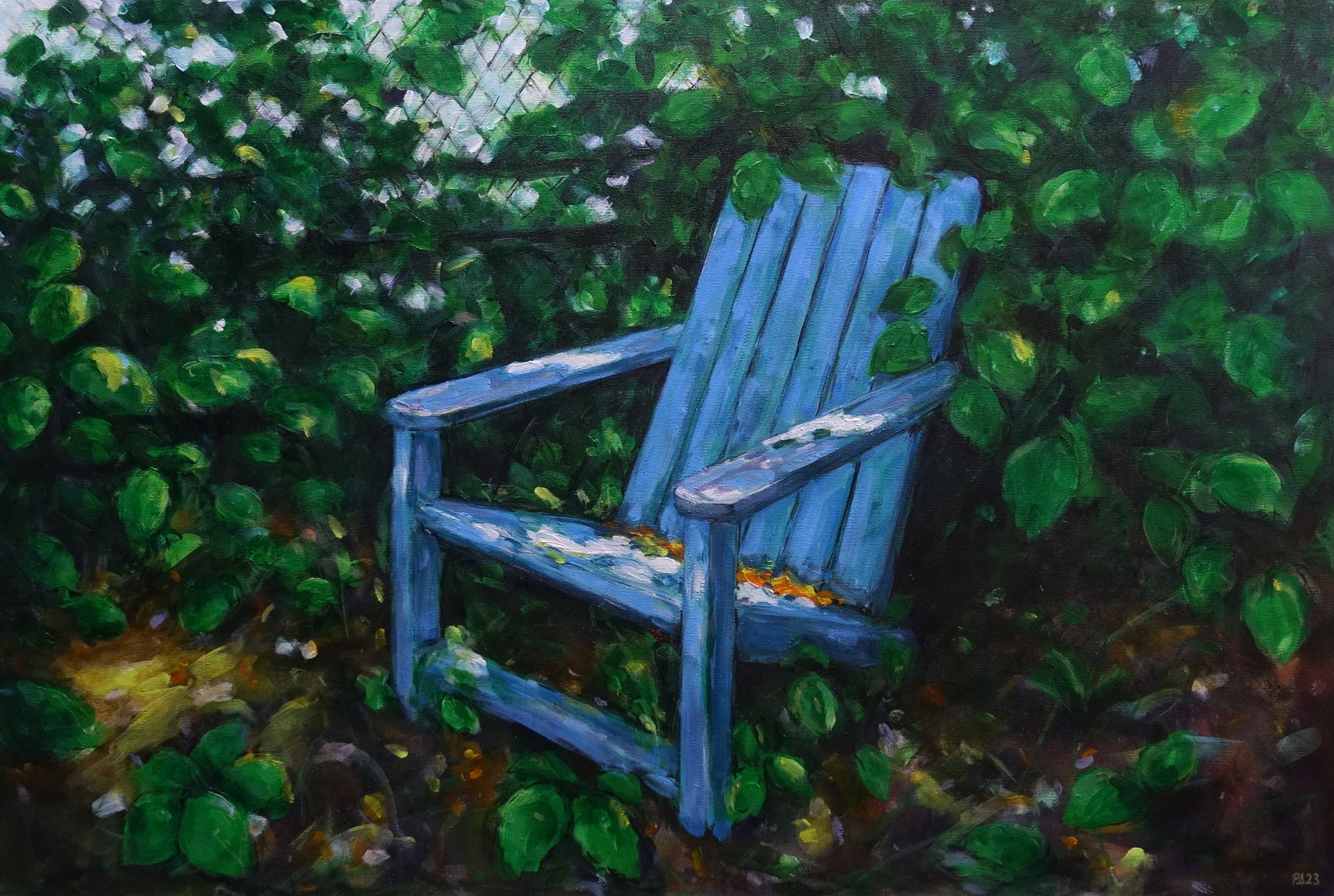 Денис Русаков (Картина, живопись - 
                  125 x 85 см) В зелени сада