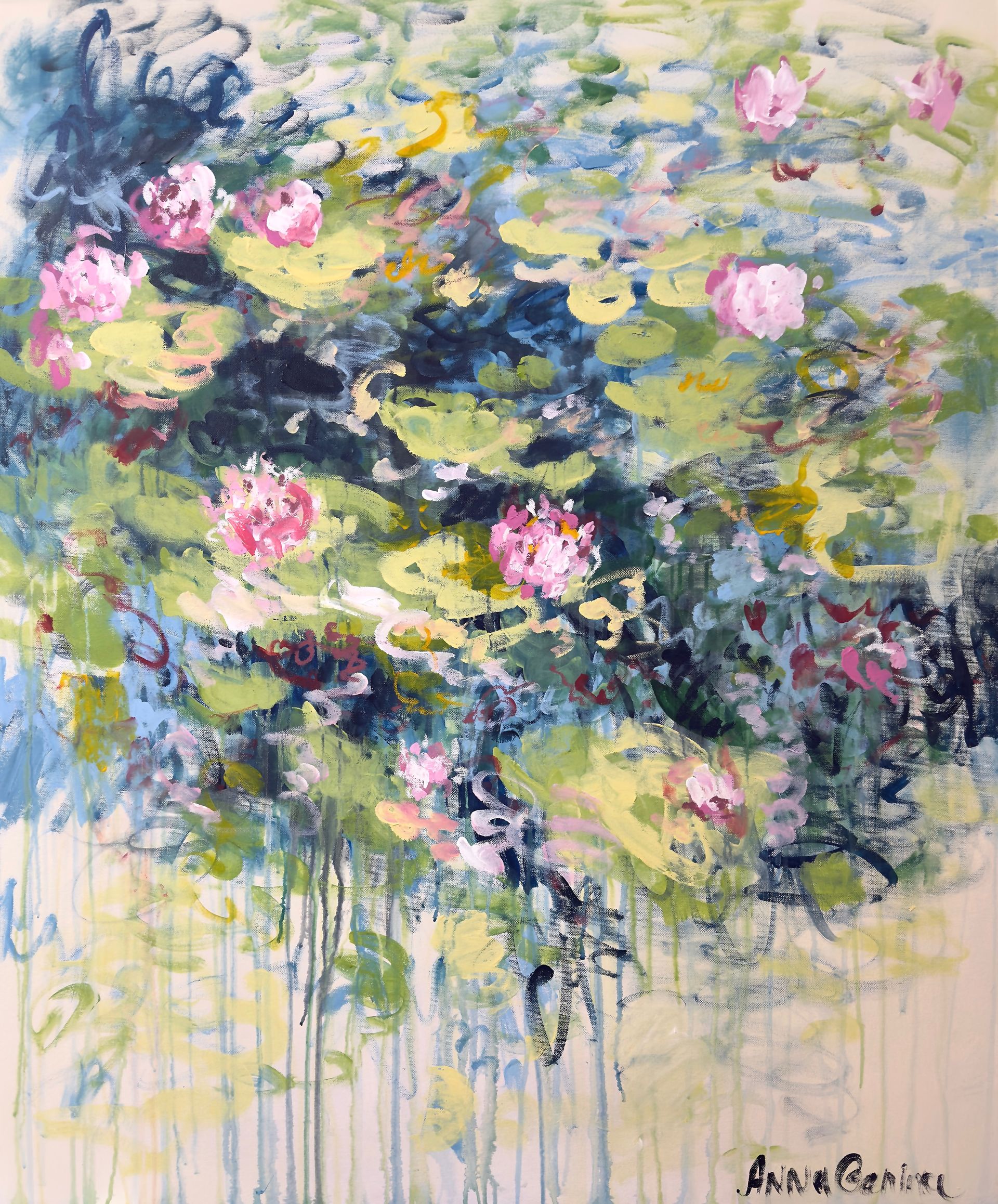 Анна Ганина (Картина, живопись - 
                  100 x 120 см) Water lilies dance