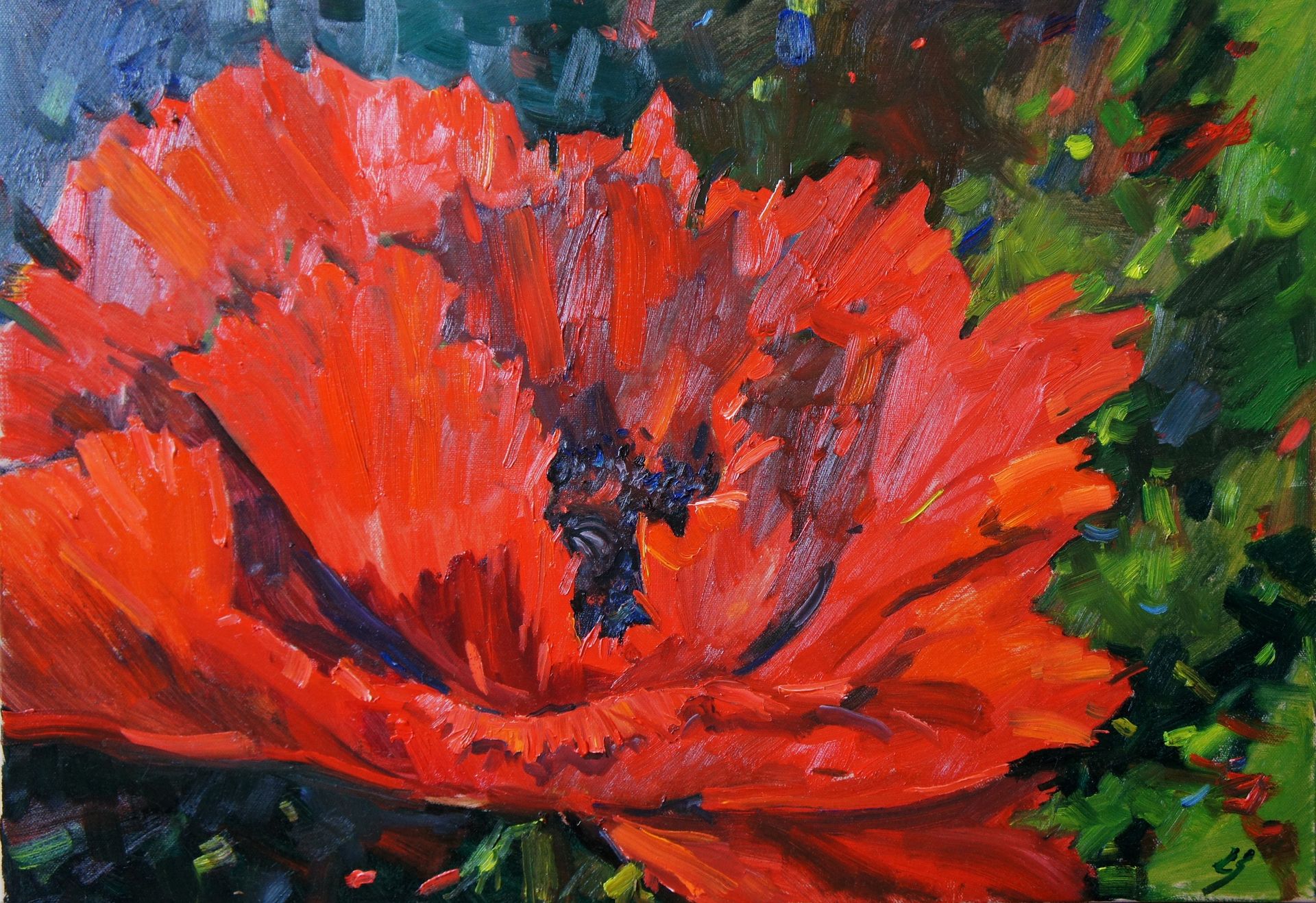 Елена Санина (Картина, живопись - 
                  70 x 50 см) Алый