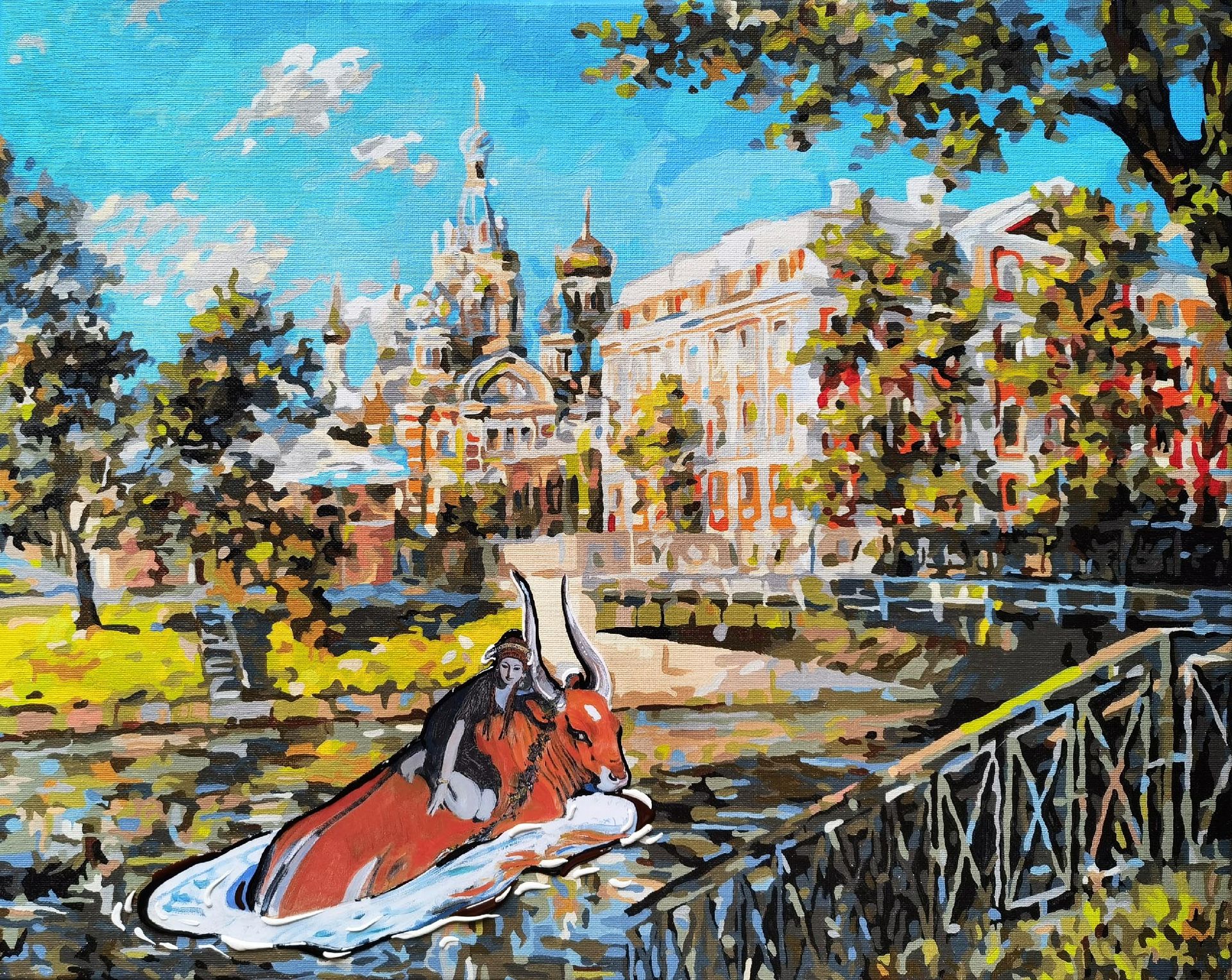 Ирина БАСТ (Картина, живопись - 
                  50 x 40 см) Петербург. Экскурсия по рекам и каналам