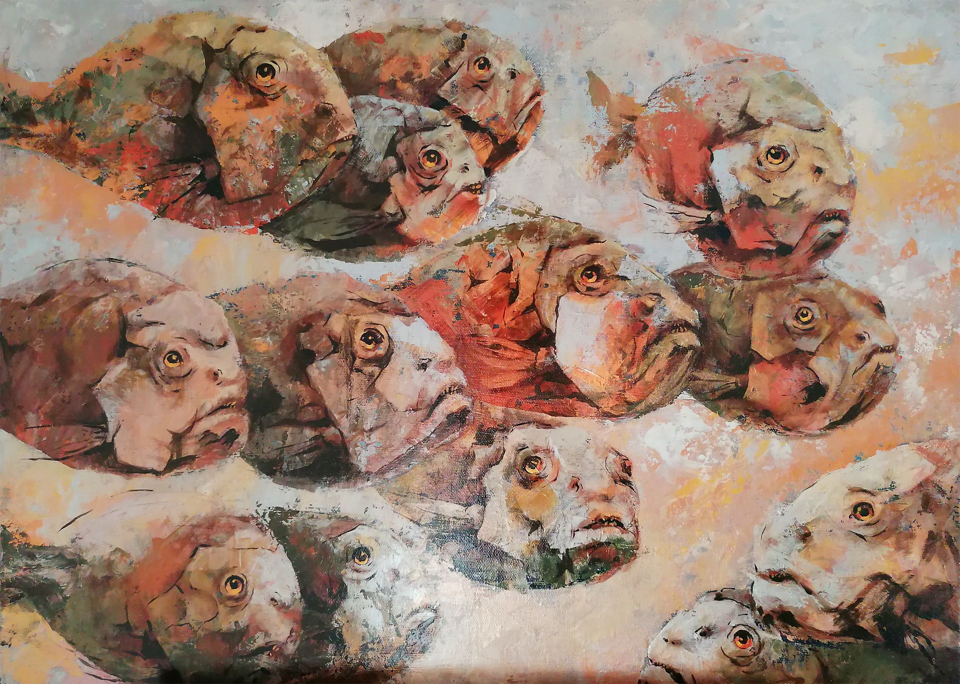 Юлия Куртова (Картина, живопись - 
                  70 x 50 см) Какая отвратительная рожа!