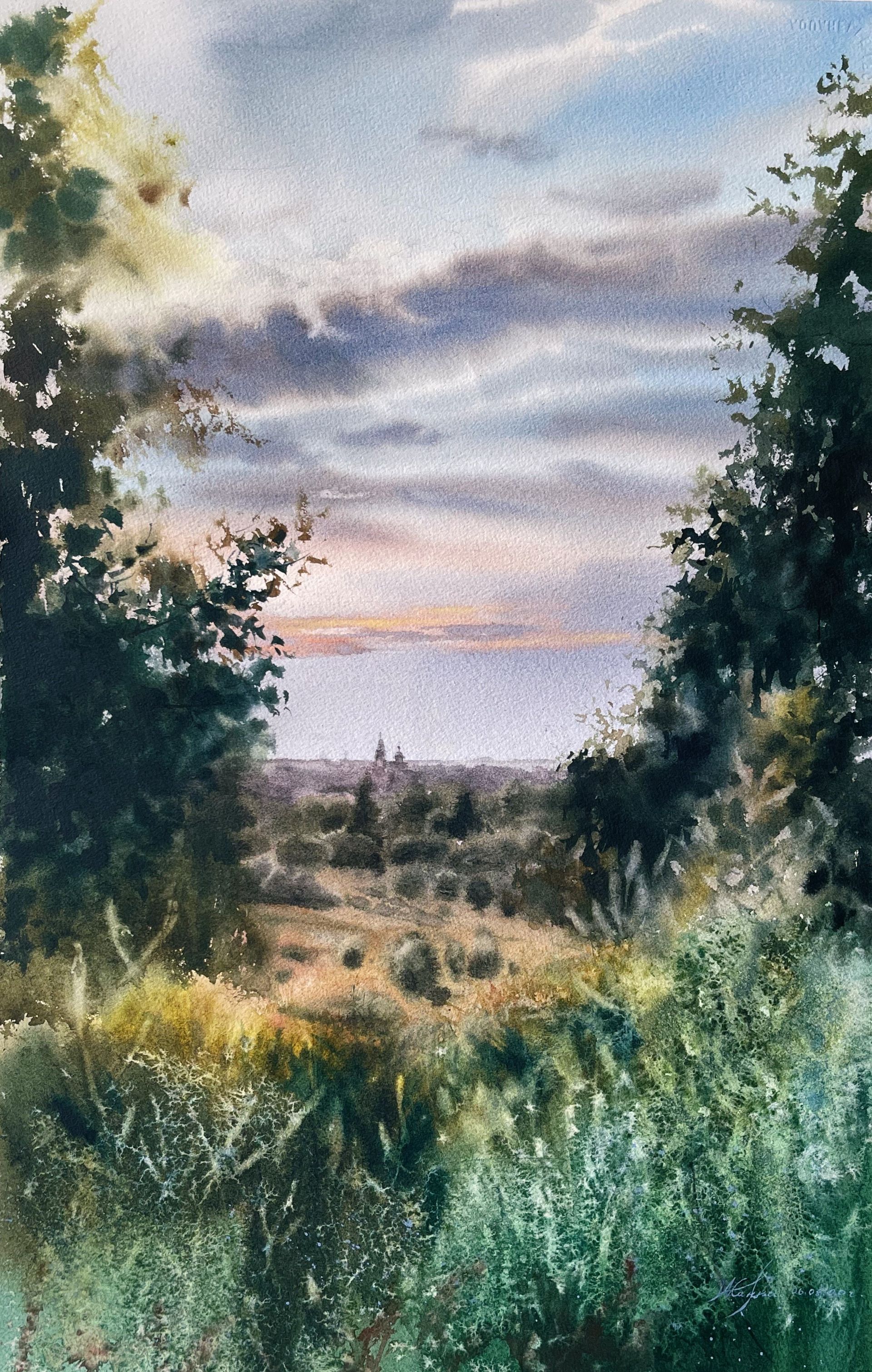 Жанна Губина (Авторская графика - 
                  36 x 56 см) На горизонте