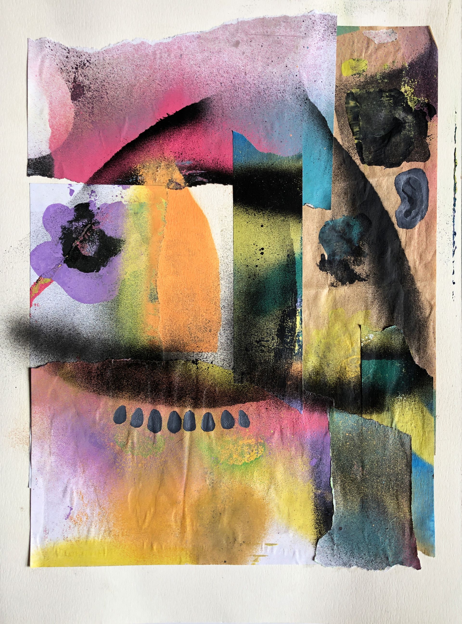 Леша Мелки (Коллаж / ассамбляж - 
                  32 x 43 см) WILD LAUGHTER